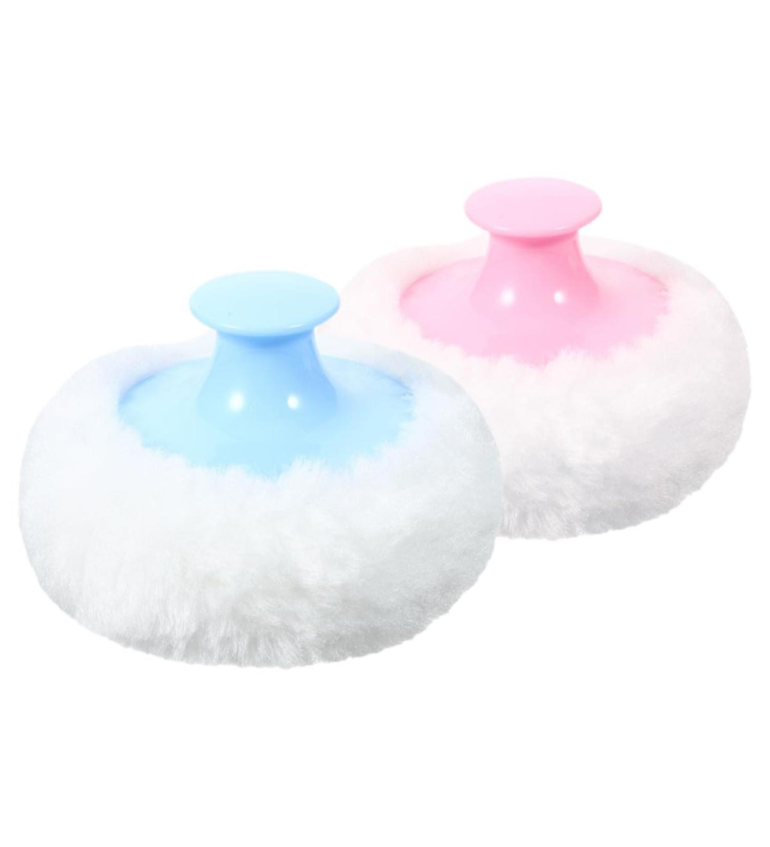 GARVALON 2pi ces Houppette Ronde pour Poudre Corporelle Grande Houppette Cosm tique pour Visage Corps Outil de Maquillage Doux et R utilisable avec Manche - Buy Online on GoSupps.com