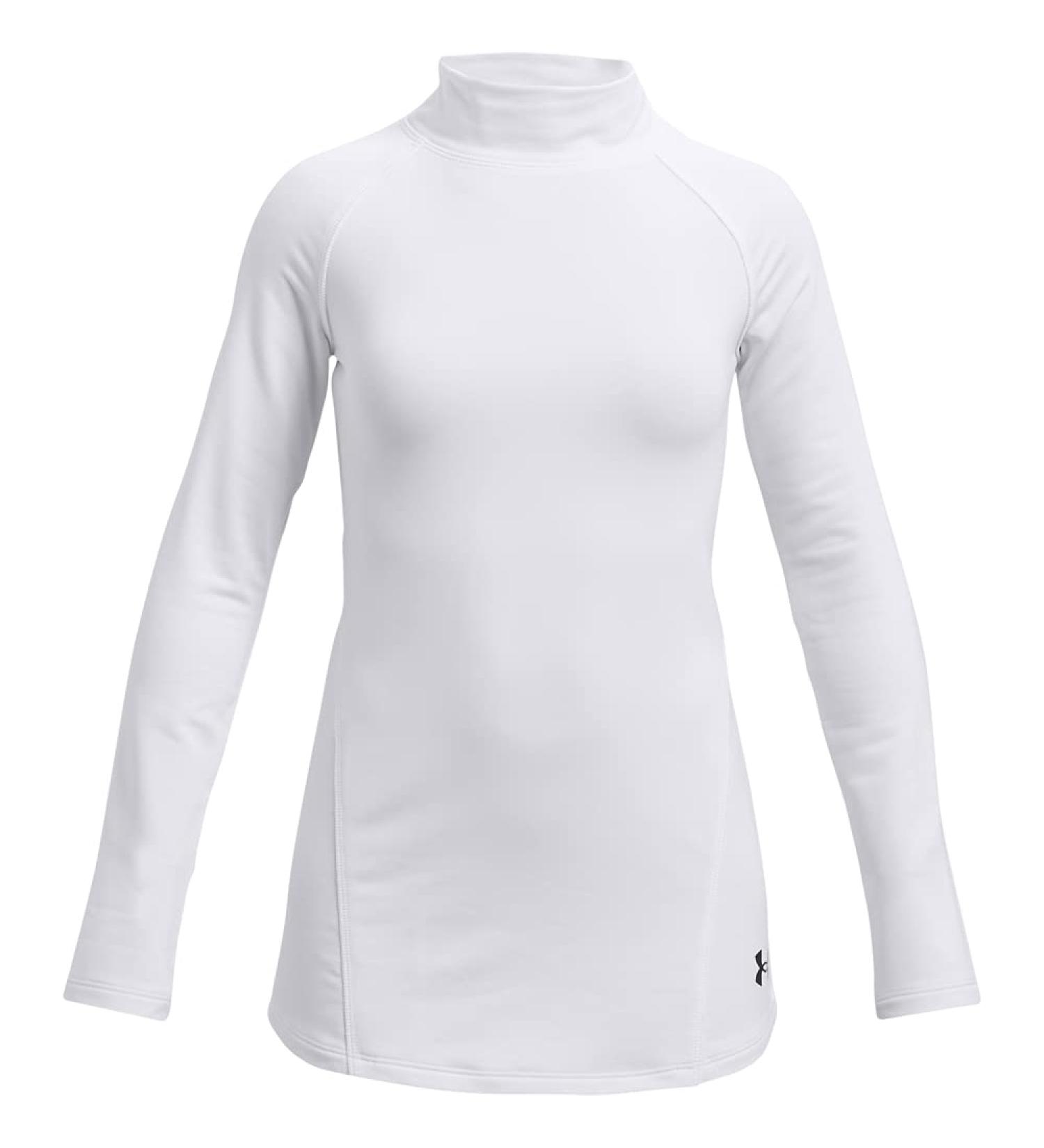 Under Armour Girls' Cozy Long Mock T-Shirt White (100)/White Large