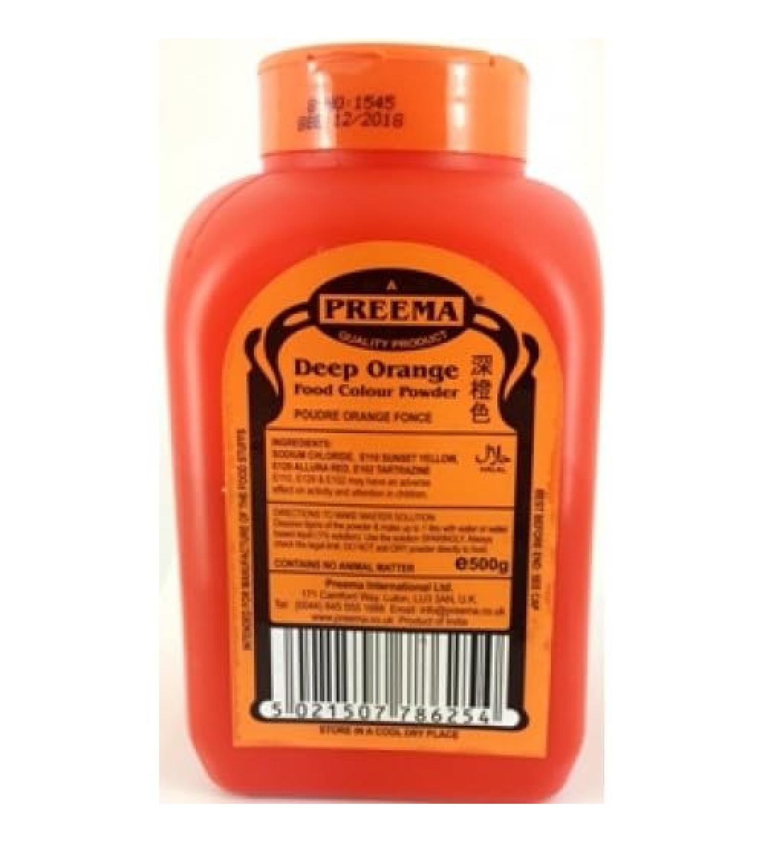 Preema | Deep Orange | Food Colour Powder | (10X500g) Pack | Premium Quality | Bright Colour Powder | DHL | Next Day Delivery - Buy Online on GoSupps.com