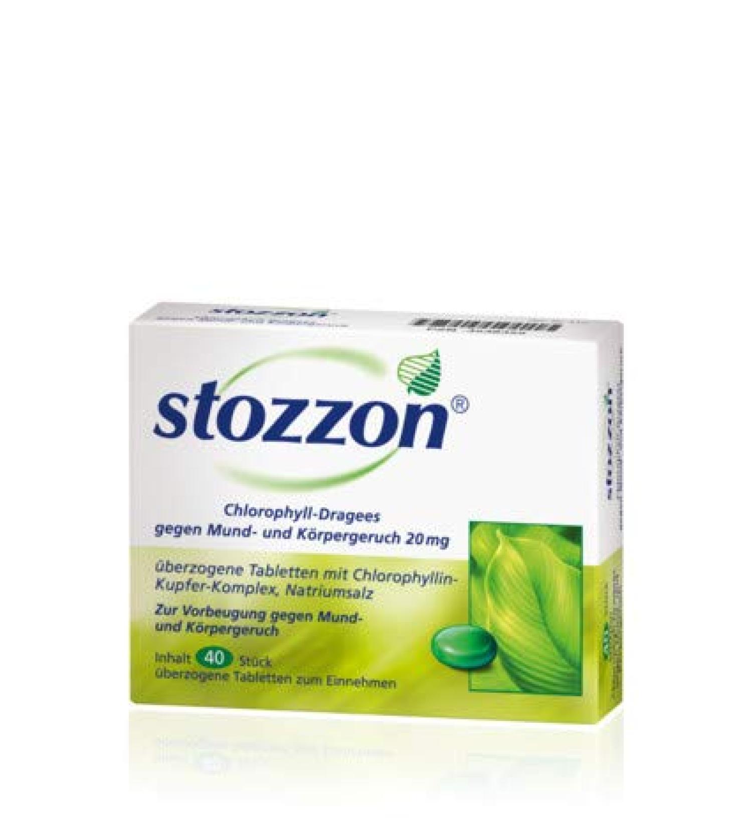 Stozzon chlorophyll dragees against mouth and body odor Spar-Set 2x40 Dragees.Can prevent unpleasant smells before they arise