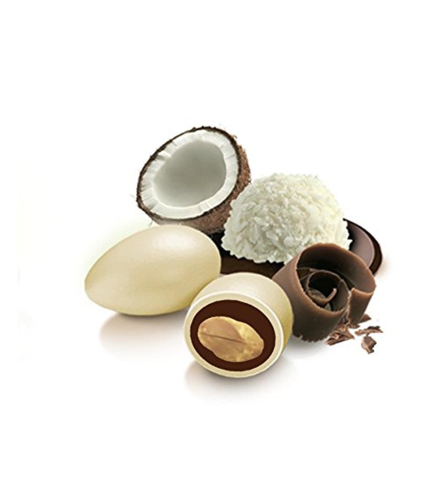 Confetti Papa Confetti Papa Chocolate and Almond Confetti with Coconut Flavor | White | Confetti made with real fruit gluten-free and suitable for vegetarians | Kosher certified | 500g pack