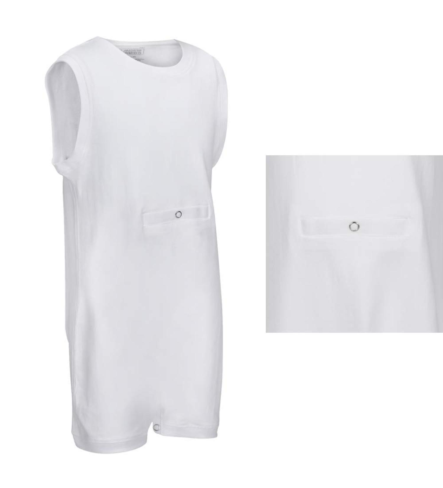Kaycey Popper Vest Sleeveless Bodysuit | Adaptive Clothing for Special Needs Kids | Size 7-8 Years White - Buy Online on GoSupps.com