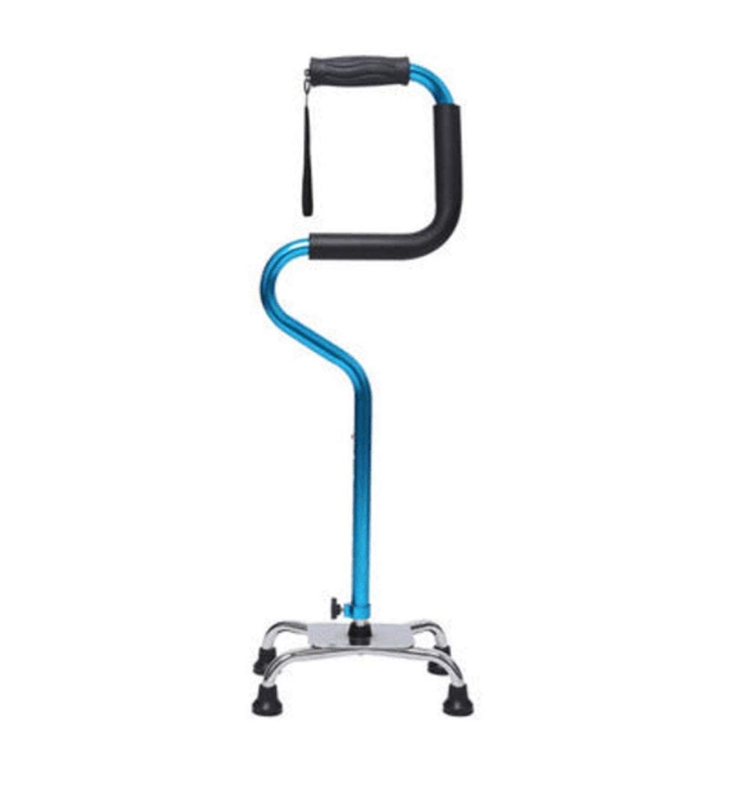 Adjustable Crutch Durable Ergonomic Design and Comfort Handles Four-Legged Multi-Purpose Cane (Blue) (Blue) Selfless dedication - Buy Online on GoSupps.com