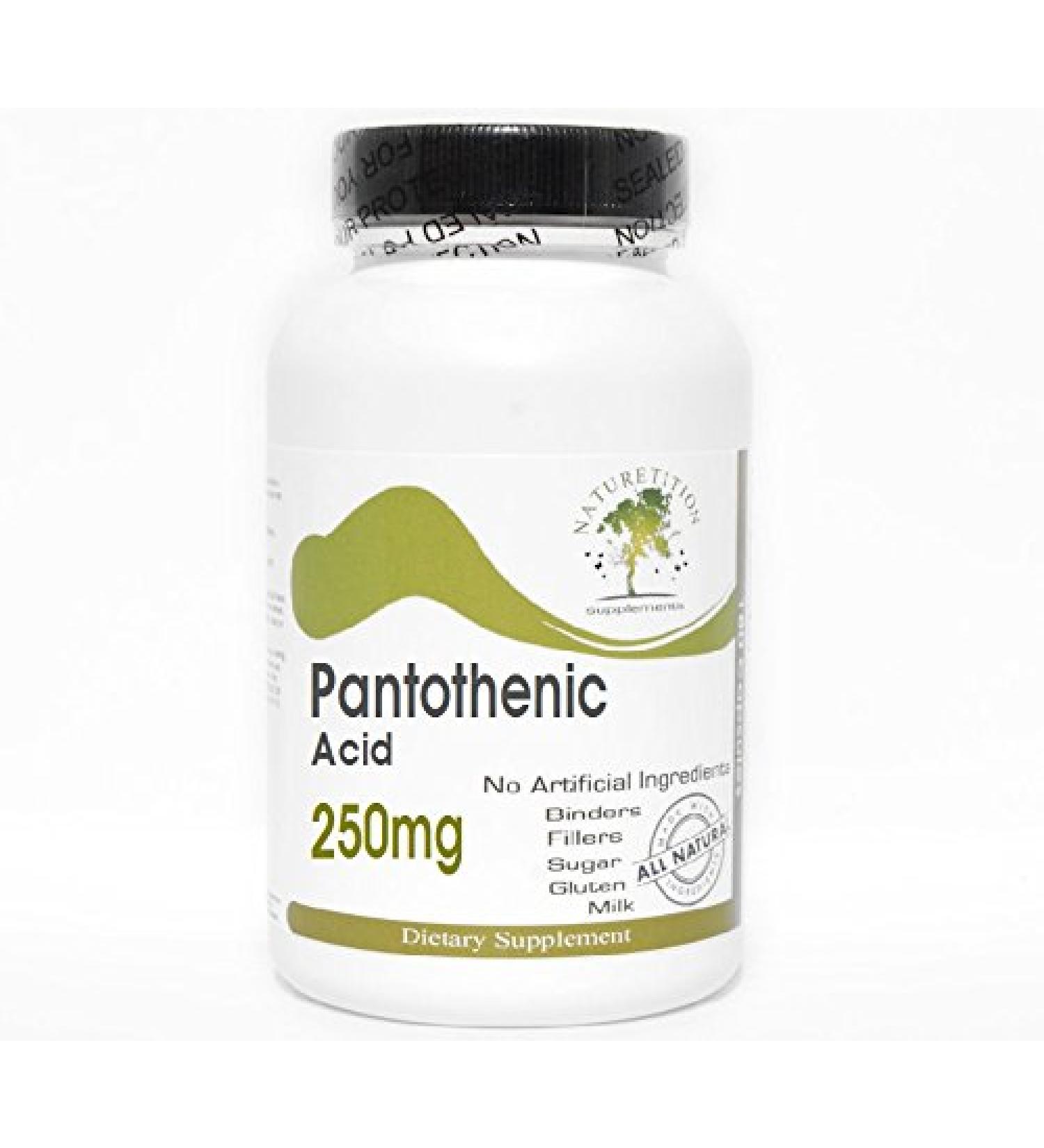 Pantothenic Acid 250mg 100 Capsules - No Additives Naturetition Supplements