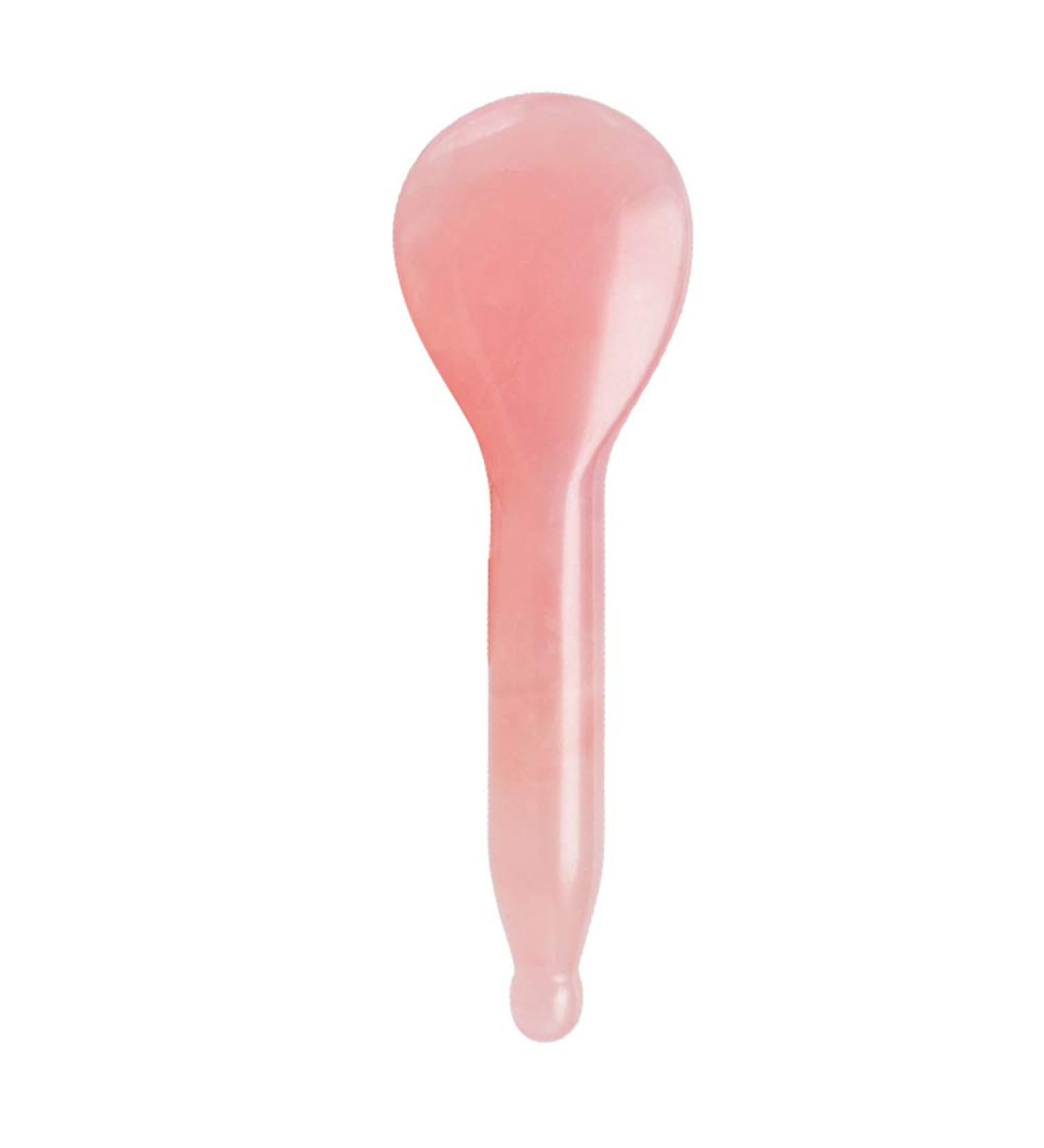 Rose Quartz Spoon Roller Gua Sha Set | Facial Lifting Tool and Massage Kit - Buy Online on GoSupps.com