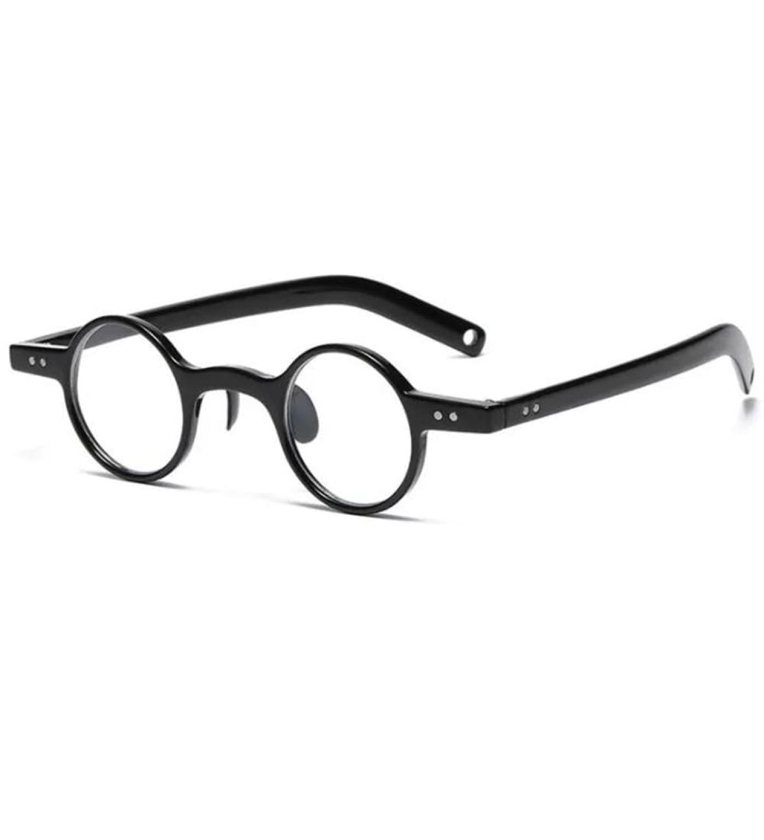 Dibako Round Mini Reading Glasses - Unisex Lightweight Anti-Blue Light Fashion Black +3.00 Strength - Buy Online on GoSupps.com