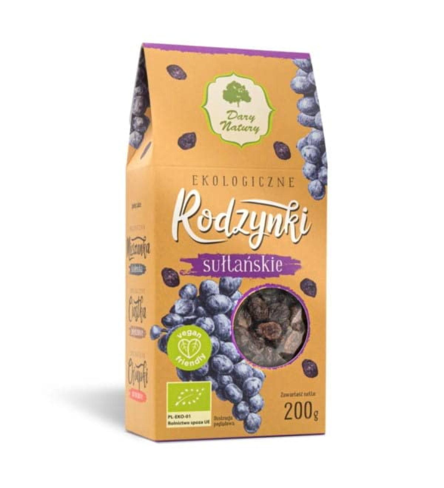 Organic Sultan Raisins 200 g Gifts of Nature