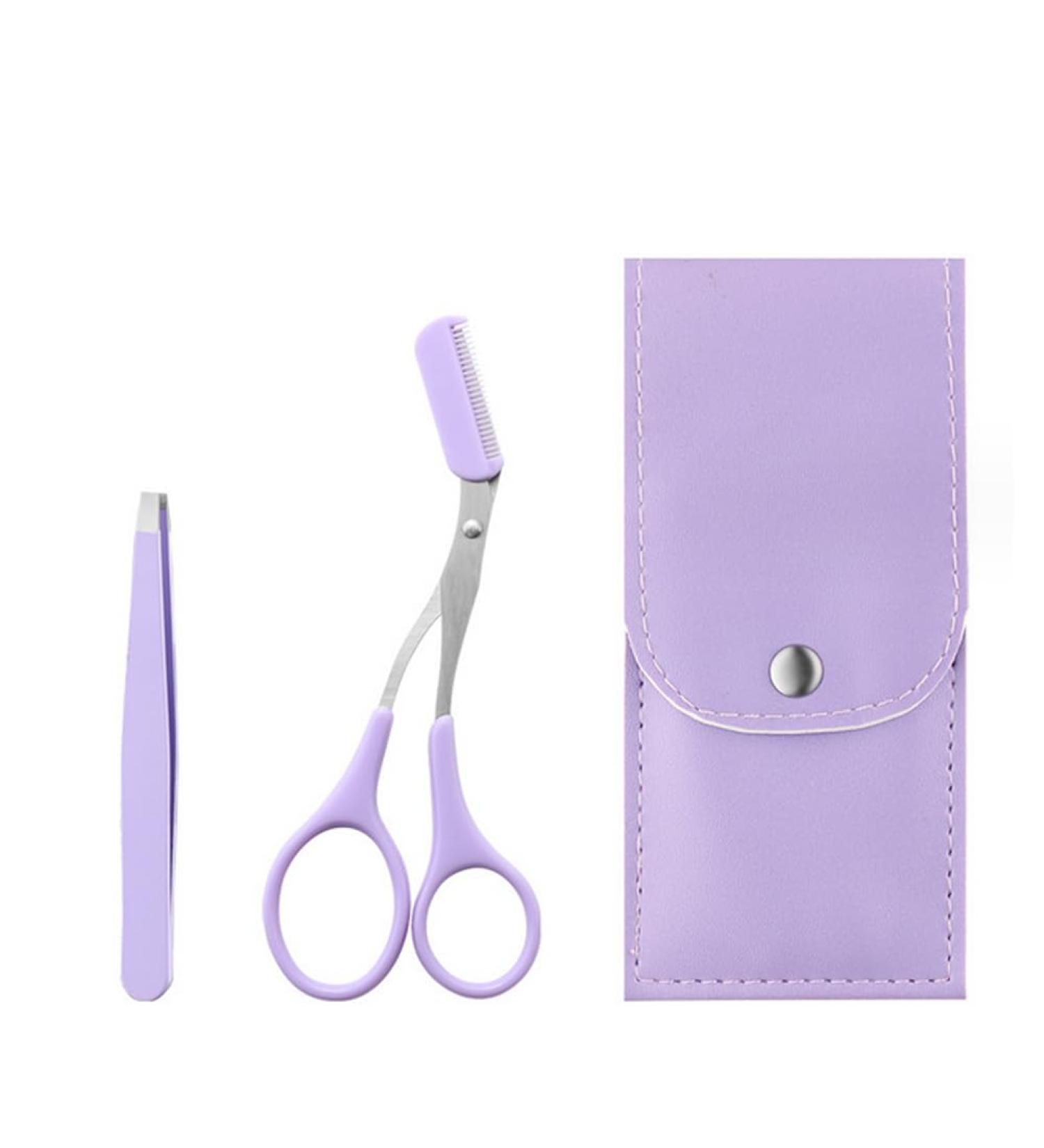 Classic Precision Slant Eyebrow Tweezer Eyebrow Scissors Hair Removal Tweezer with a Bag for Women and Men Professional Precision Tweezers for Eyebrows(Purple) - Buy Online on GoSupps.com
