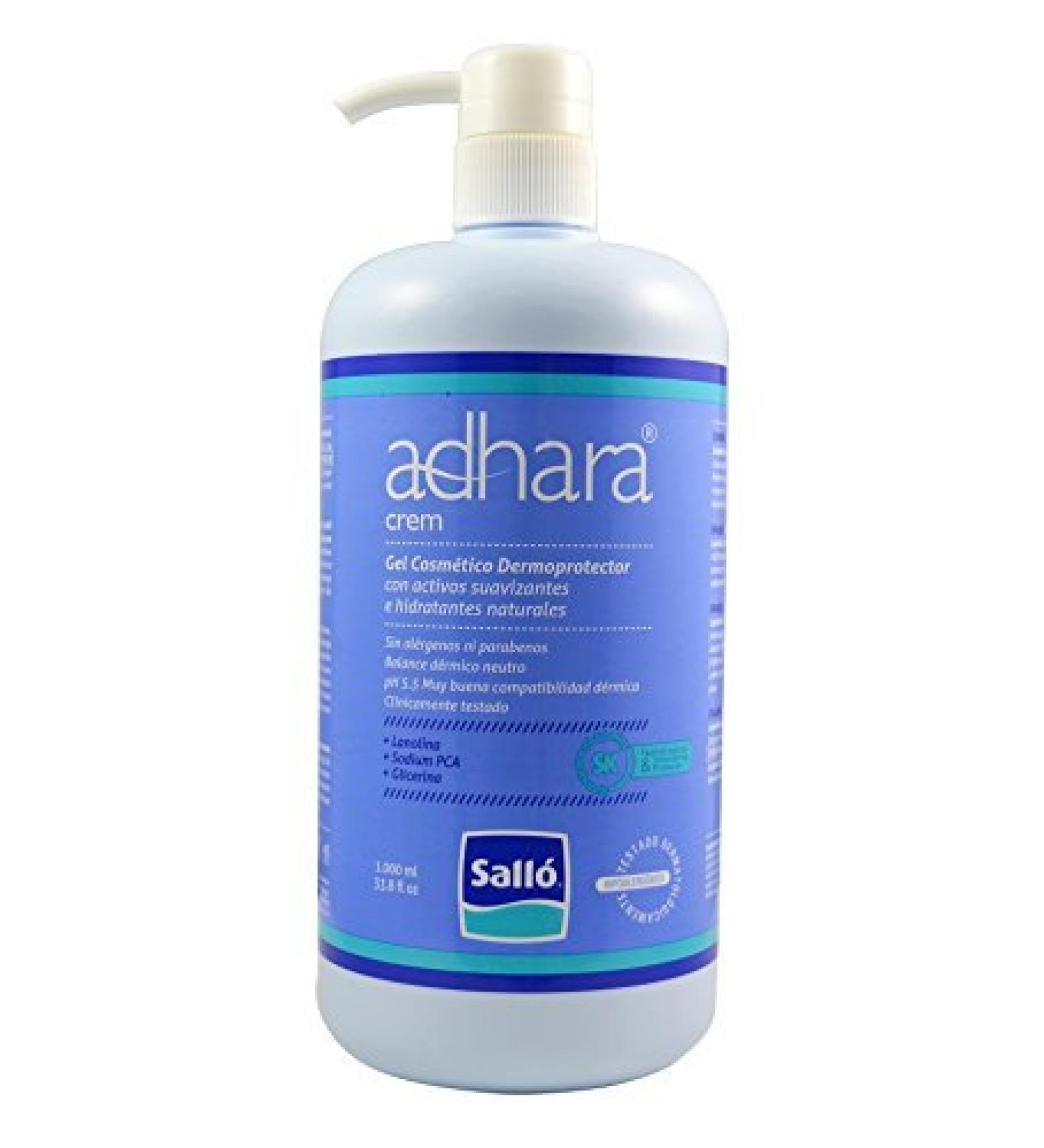 Adhara Cream Skin Protective Cosmetic Gel for Shower and Bathroom Natural Moisturizing Active Ingredients 1L