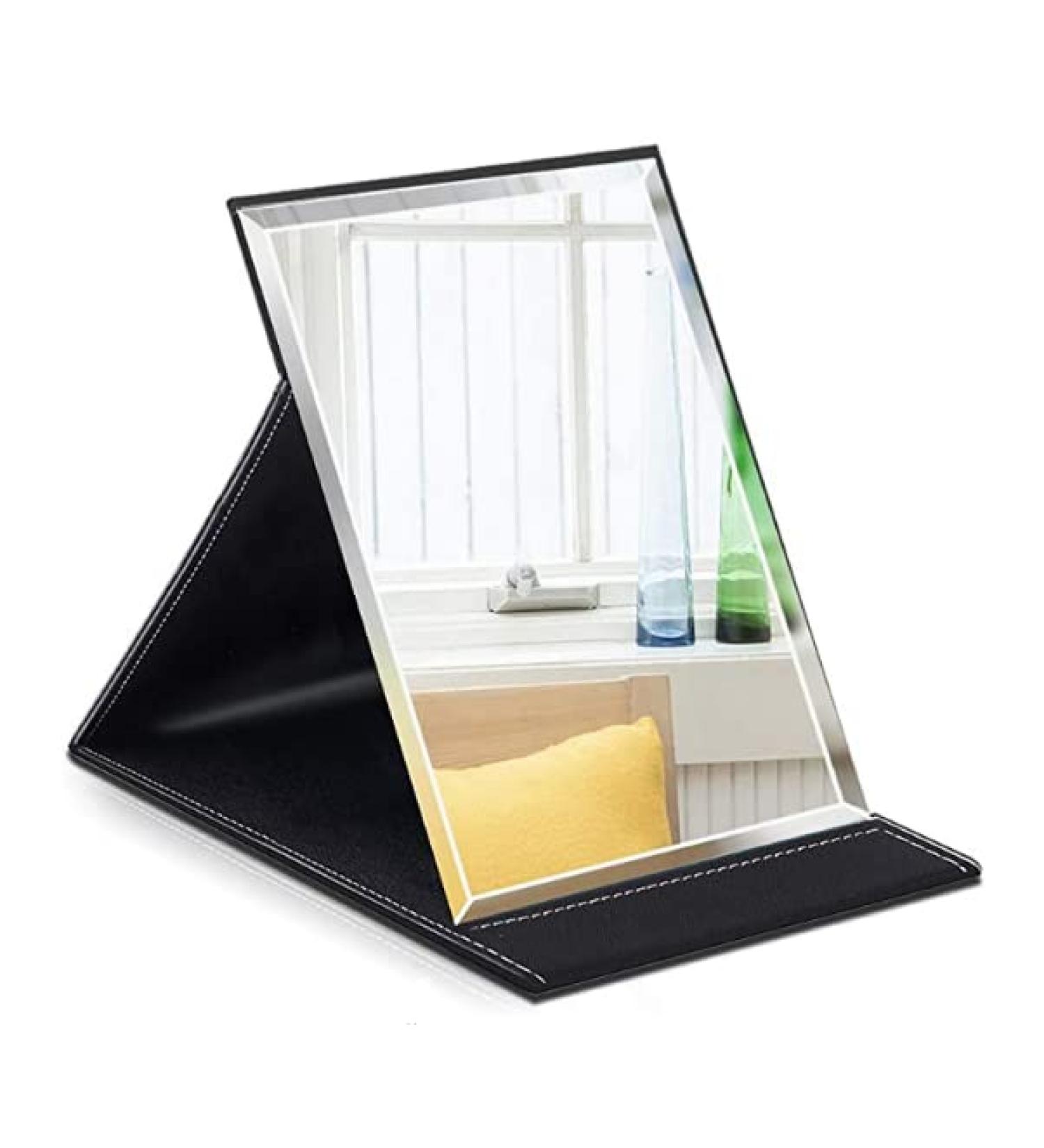 NAYSAYE Folding Travel Makeup Mirror - Portable Compact Vanity Desk Mirror with Stand - Large Size - Buy Online on GoSupps.com