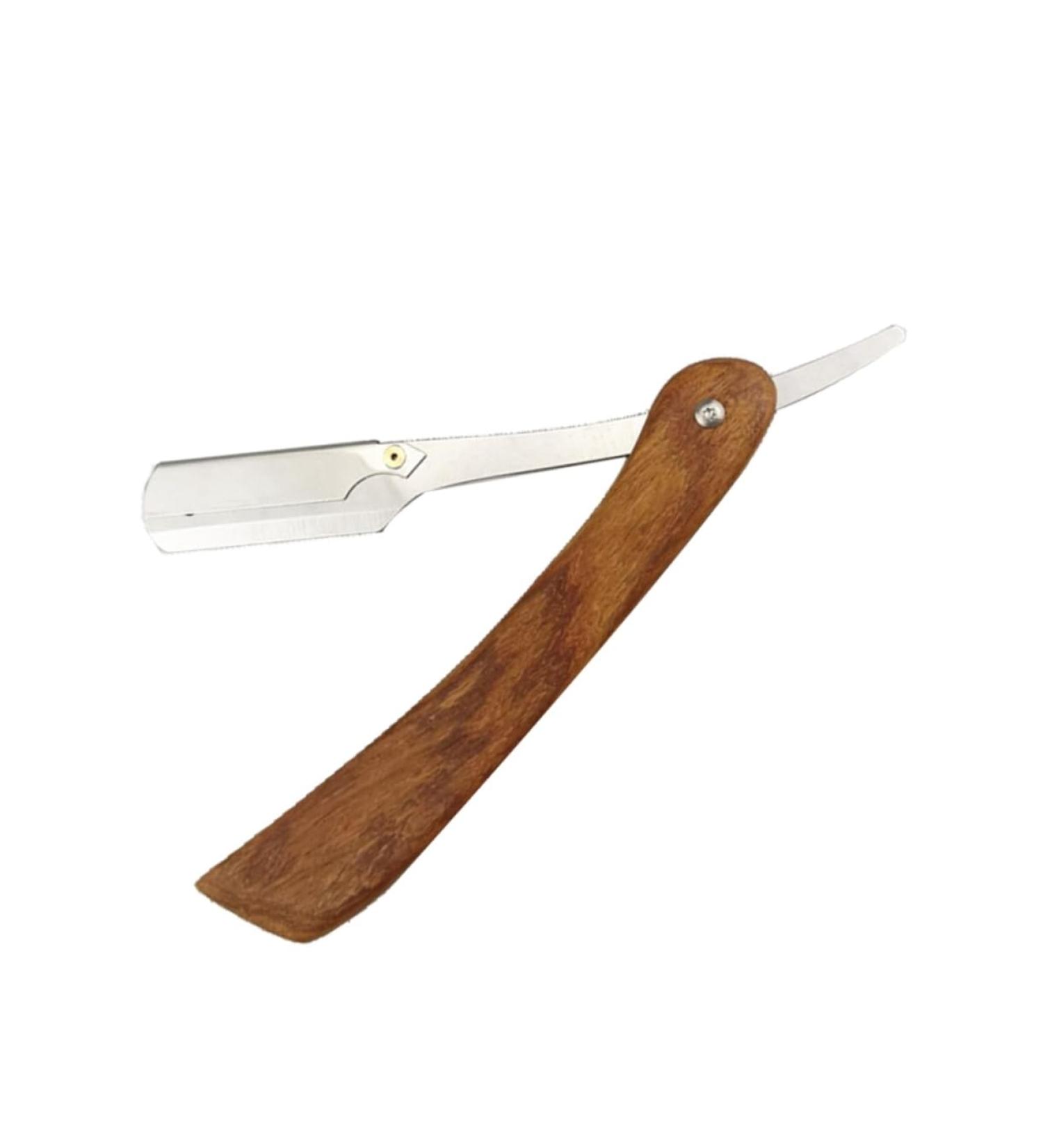 Doitool Metal Hand Razor - Safe Manual Throat Razor with Simple Open Design - Bamboo Handle | International Shipping - Buy Online on GoSupps.com