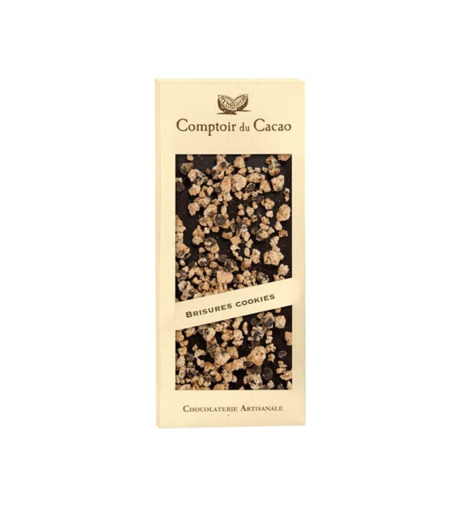Milk chocolate bar with cookie pieces 90g - Comptoir du Cacao