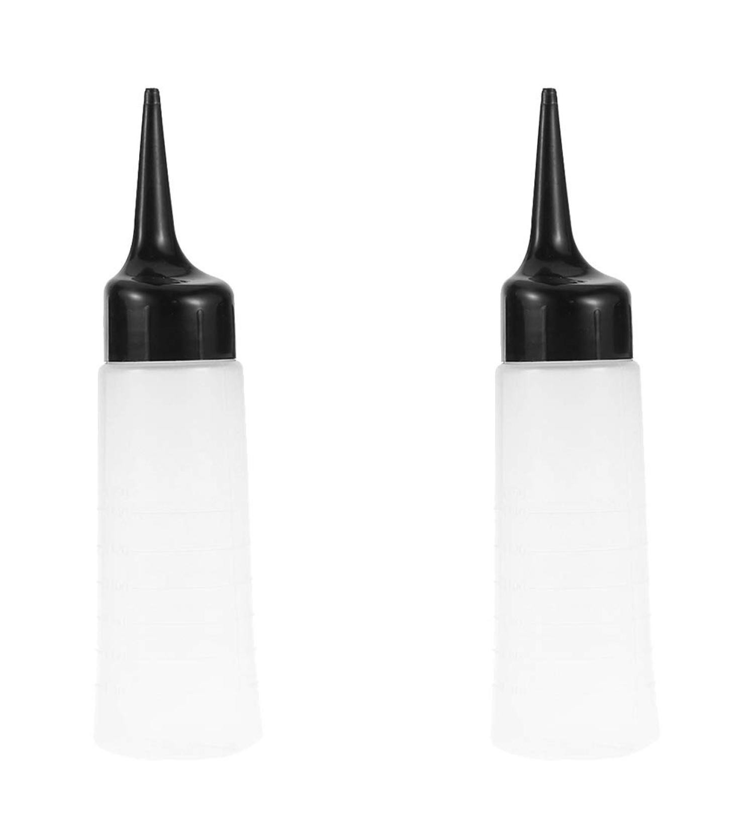 2 Pack Hair Dye Bottles | Refillable Shampoo & Dry Cleaning Containers for Salon - Black & White - Buy Online on GoSupps.com
