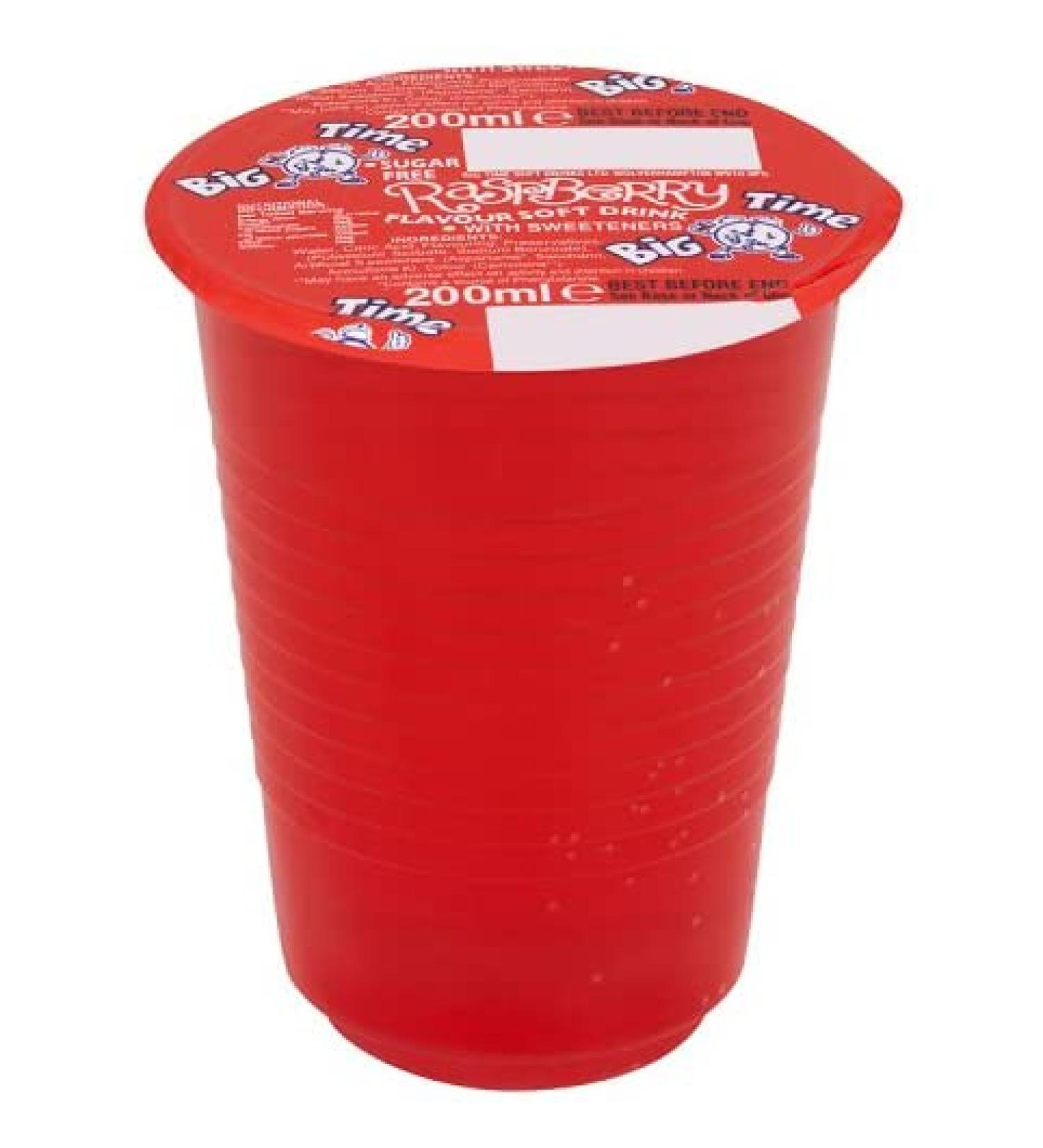 Ellies Jellies Big Time Raspberry Cup Drinks 200ml Box Of 24 Raspberry 200 ml (Pack of 24)