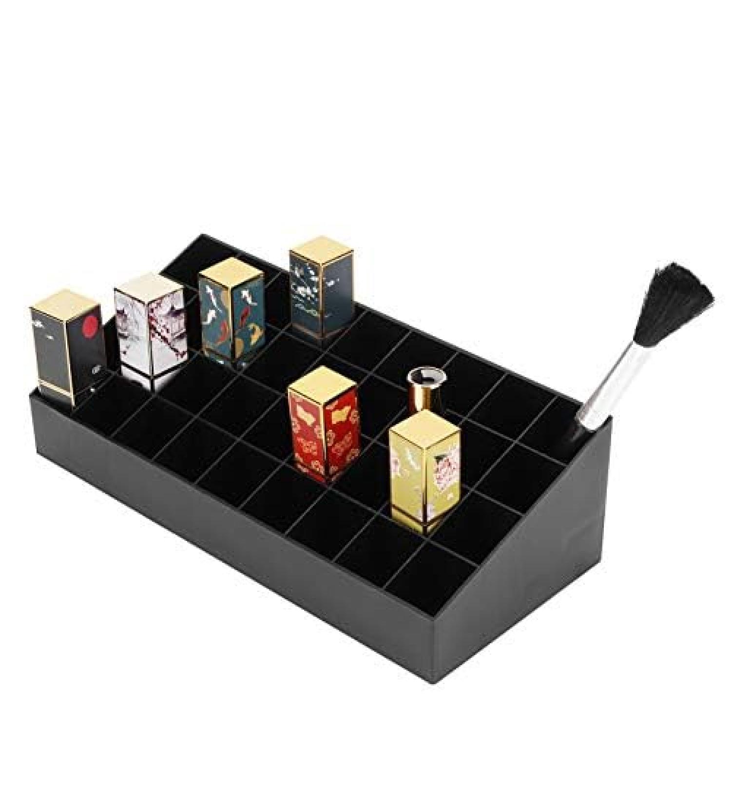 Buy Socobeta Lipstick Rack Container - 36 Grid Makeup Storage Box & Organizer (Black) for Desktop | International Shipping Available - Buy Online on GoSupps.com