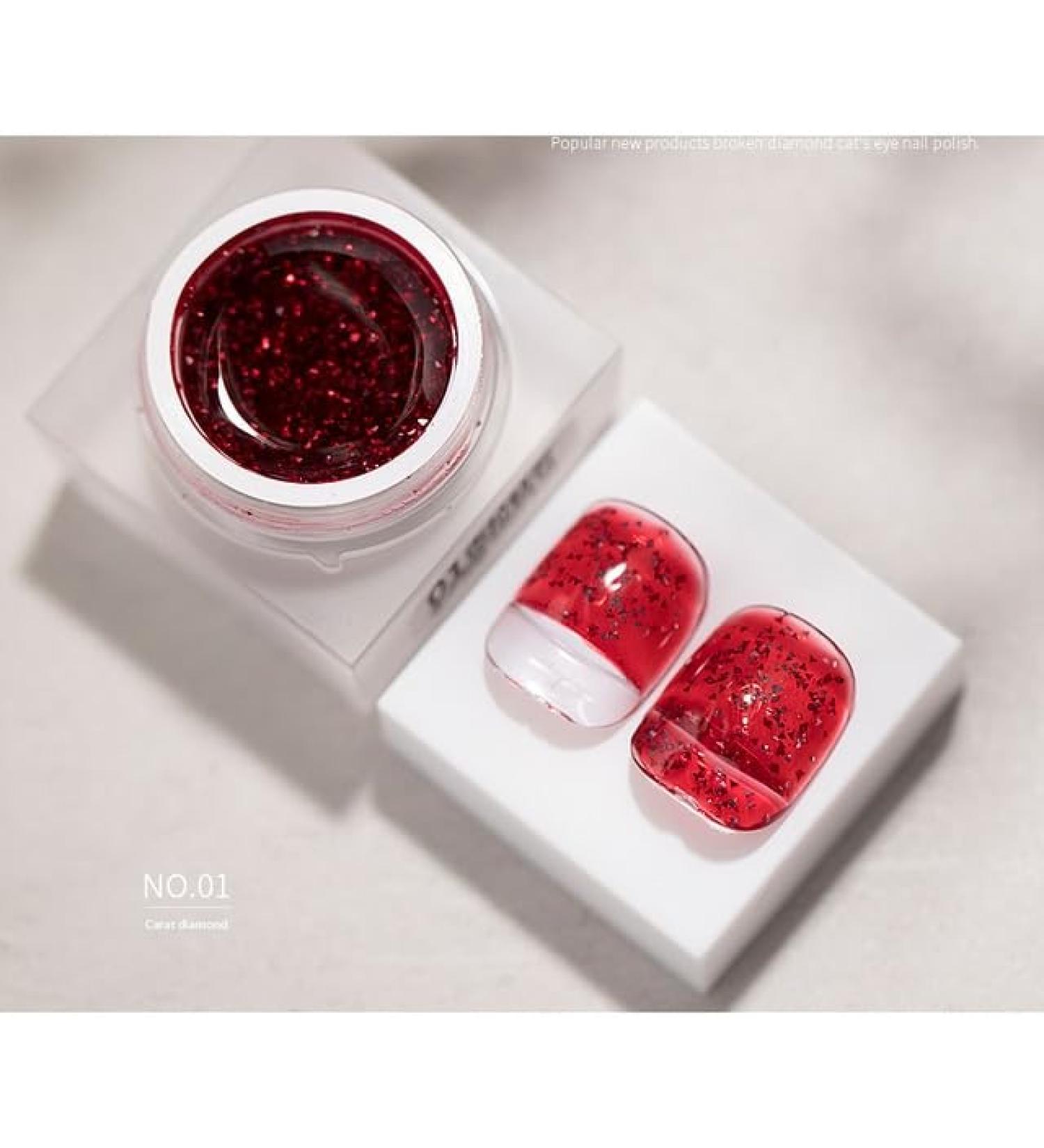 8g Broken Diamond Gel Nail Polish Glitter UV Soak Off Gel Varnish for Reflective Effect UV Nail Gel Lacquer - (Color: 1) - Buy Online on GoSupps.com