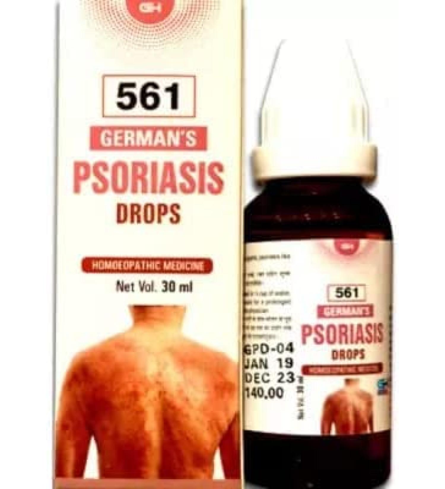 German Homeo Care & Cure Psoriasis 561 (30ml)/Cracked Skin/impaired Nutrition/ (Free Ujala Eye Drop)