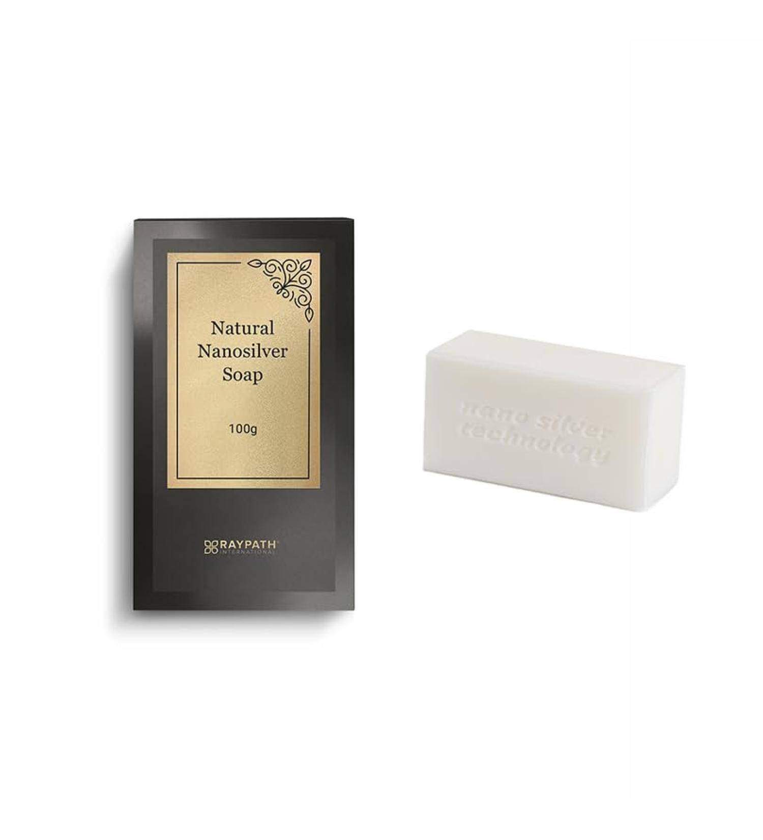 RAYPATH Soap With Nanossilver Natural Soap White Bar Soap Antibacterial Antifungal Natural Eko Vegan Friendly CHEMICAL FREE 100g - Buy Online on GoSupps.com