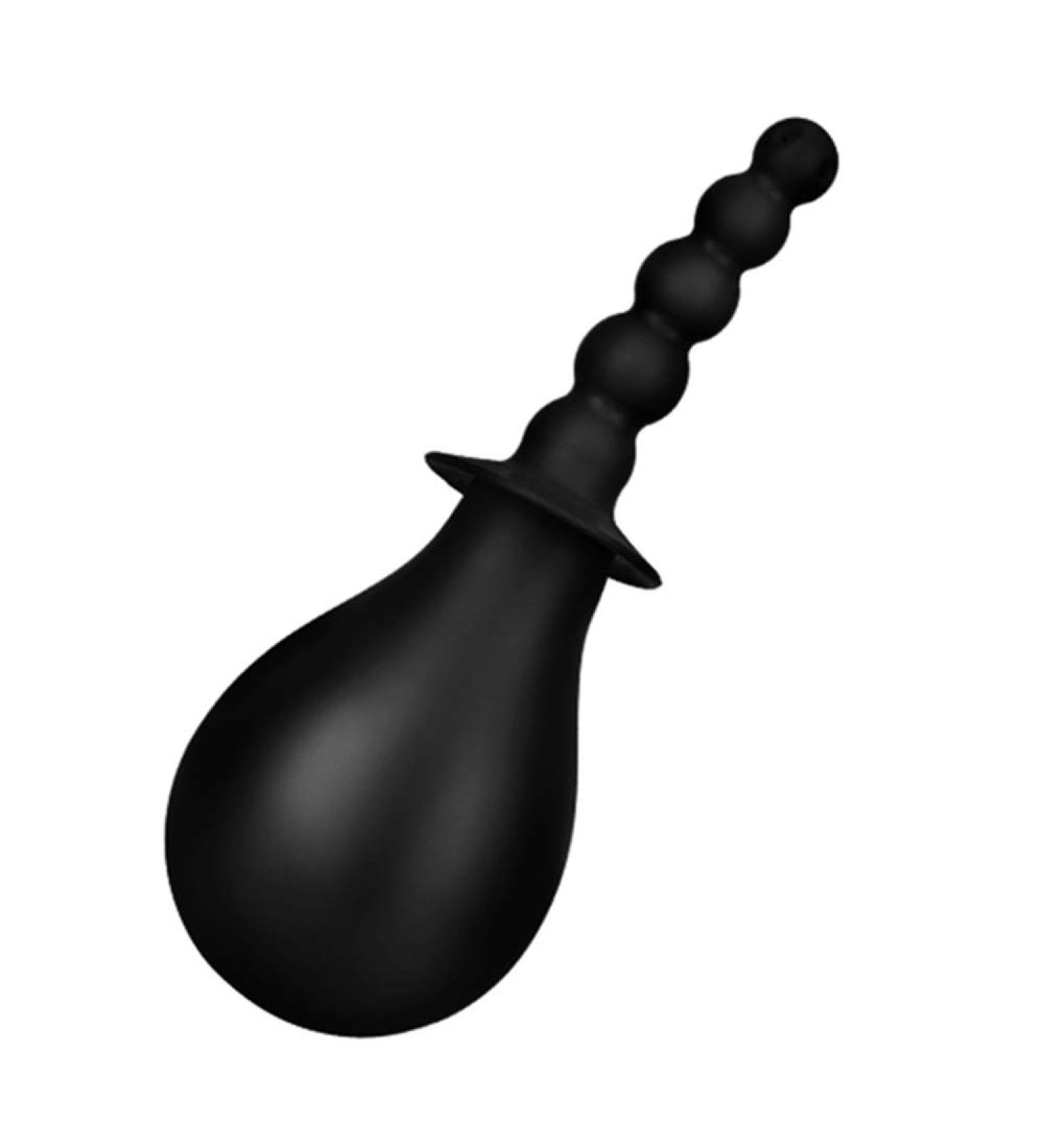 eeddoo Ribbed Silicone Vaginal & Anal Shower - Black | Premium Quality Adult Toy for Intimate Pleasure - Buy Online on GoSupps.com
