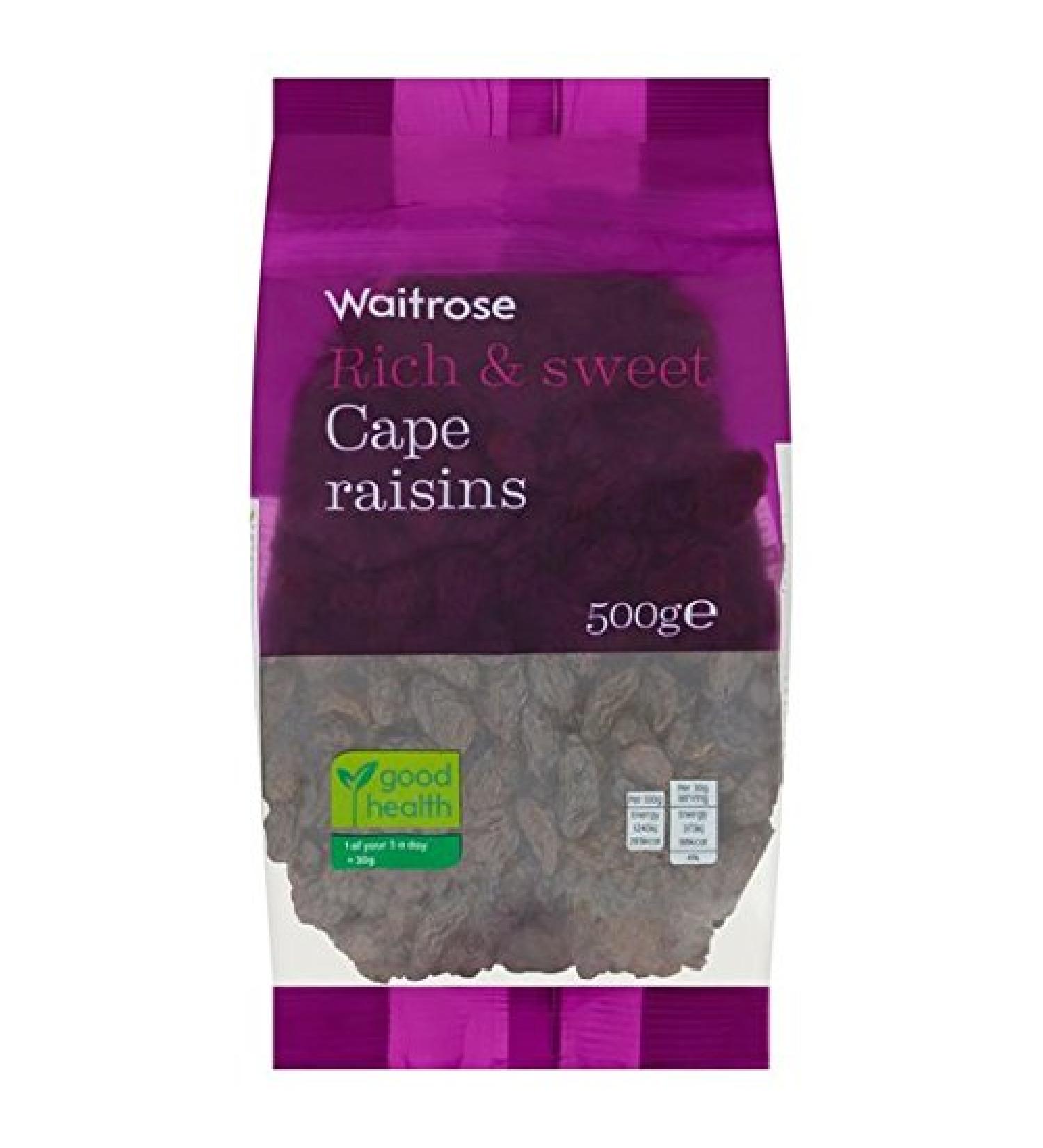 Waitrose Cape Seedless Raisins 500g