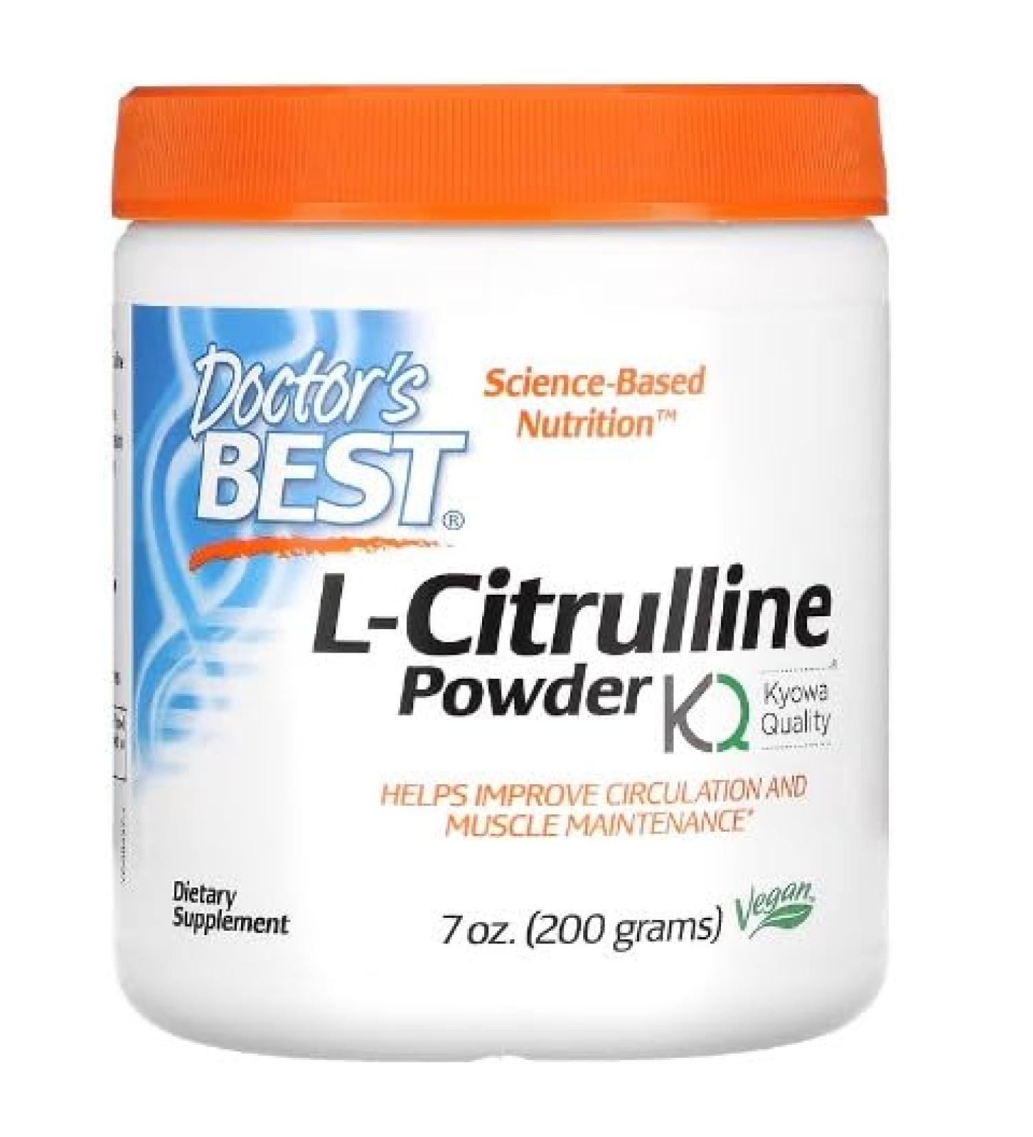 Doctor's Best L-Citrulline Powder 200g Muscle Recovery & Nitrogen Oxide Booster - Buy Online on GoSupps.com