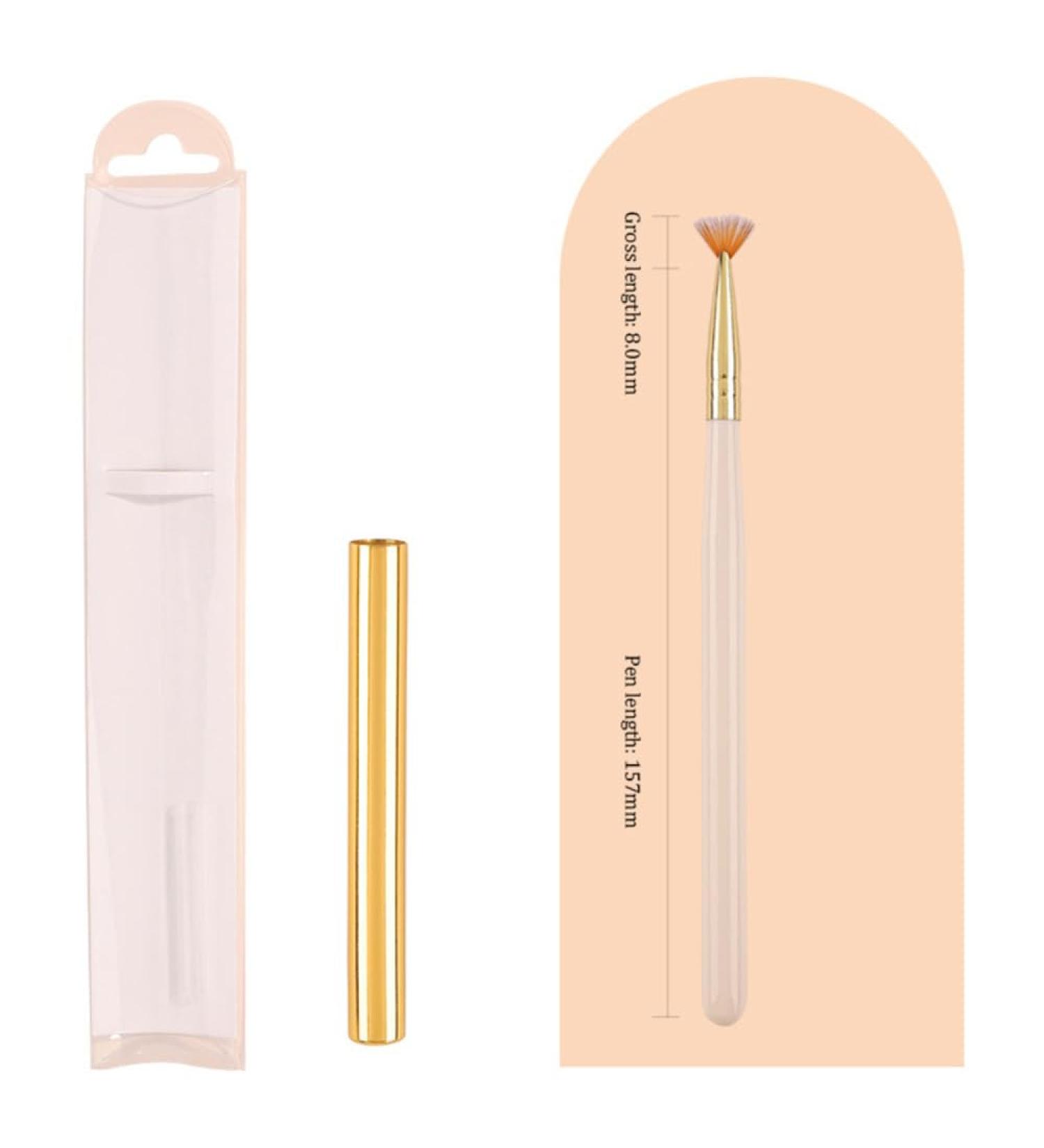 Japanese White Gold Rod Nail Pen Set - 12 Sizes Nail Brush Pen Set for Manicure
