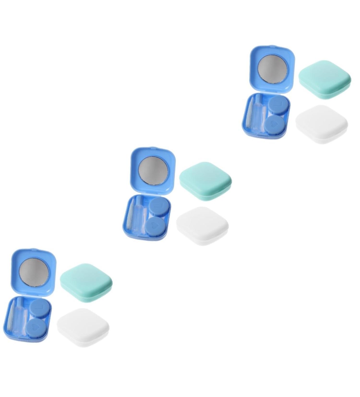Partykindom Portable Contact Lens Case Set - 9 Containers with Mirror & Care Solution - Ideal for Travel & Cosmetics - Buy Online on GoSupps.com