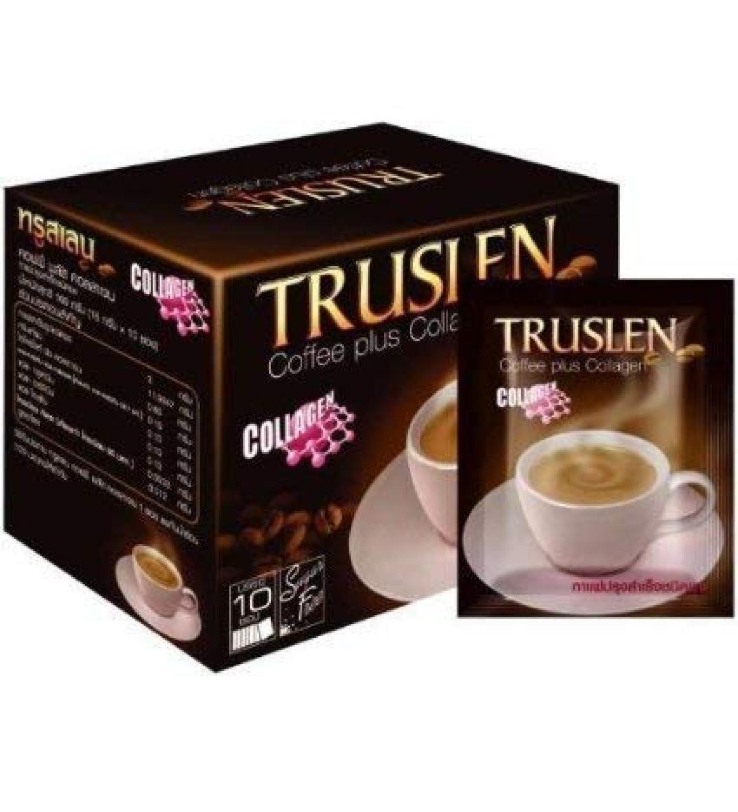 Truslen Coffee Plus Collagen Sugar Free Instant Coffee Diet Slimming 2 Box 20 Sachets