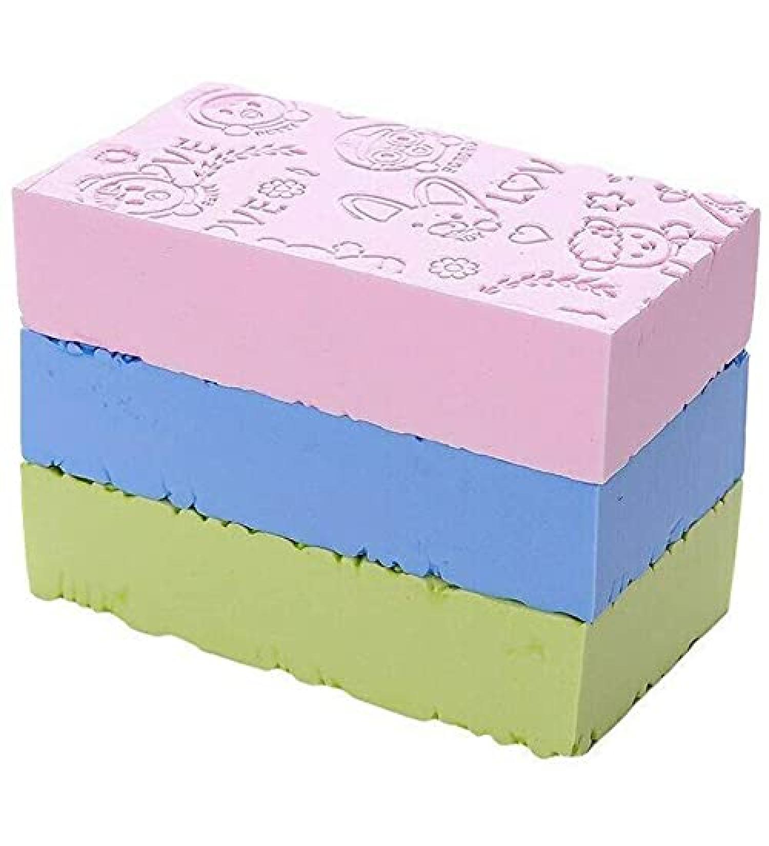 Ultra Soft Exfoliating Body Clean Sponge Set - 3 pcs Asian Bathing Goods for Enhanced Blood Circulation | Perfect for Unisex Shower & Bath - Buy Online on GoSupps.com