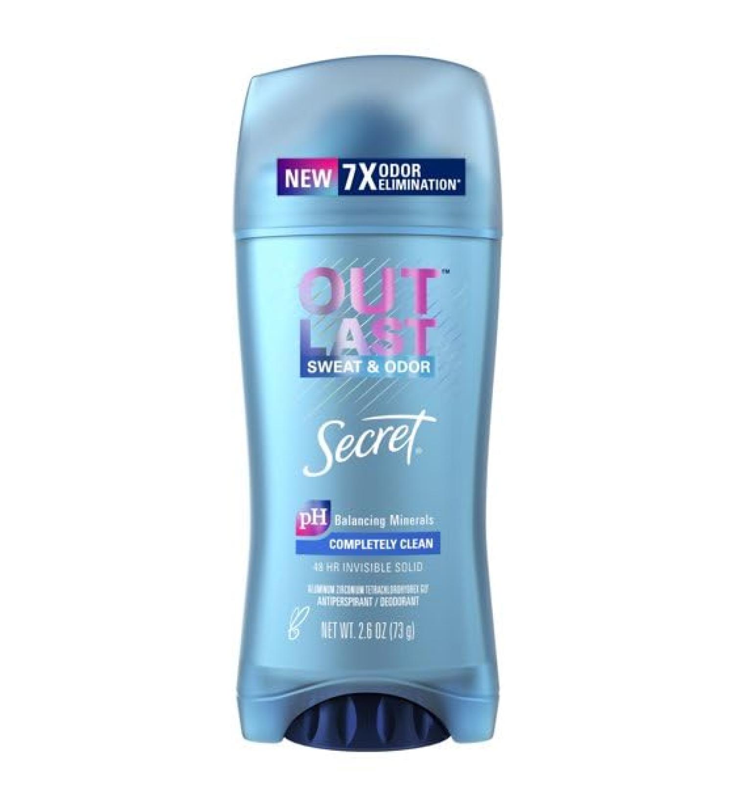 Secret Outlast Invisible Solid Antiperspirant Deodorant for Women - Completely Clean Scent 2.6 oz | International Shipping Available - Buy Online on GoSupps.com