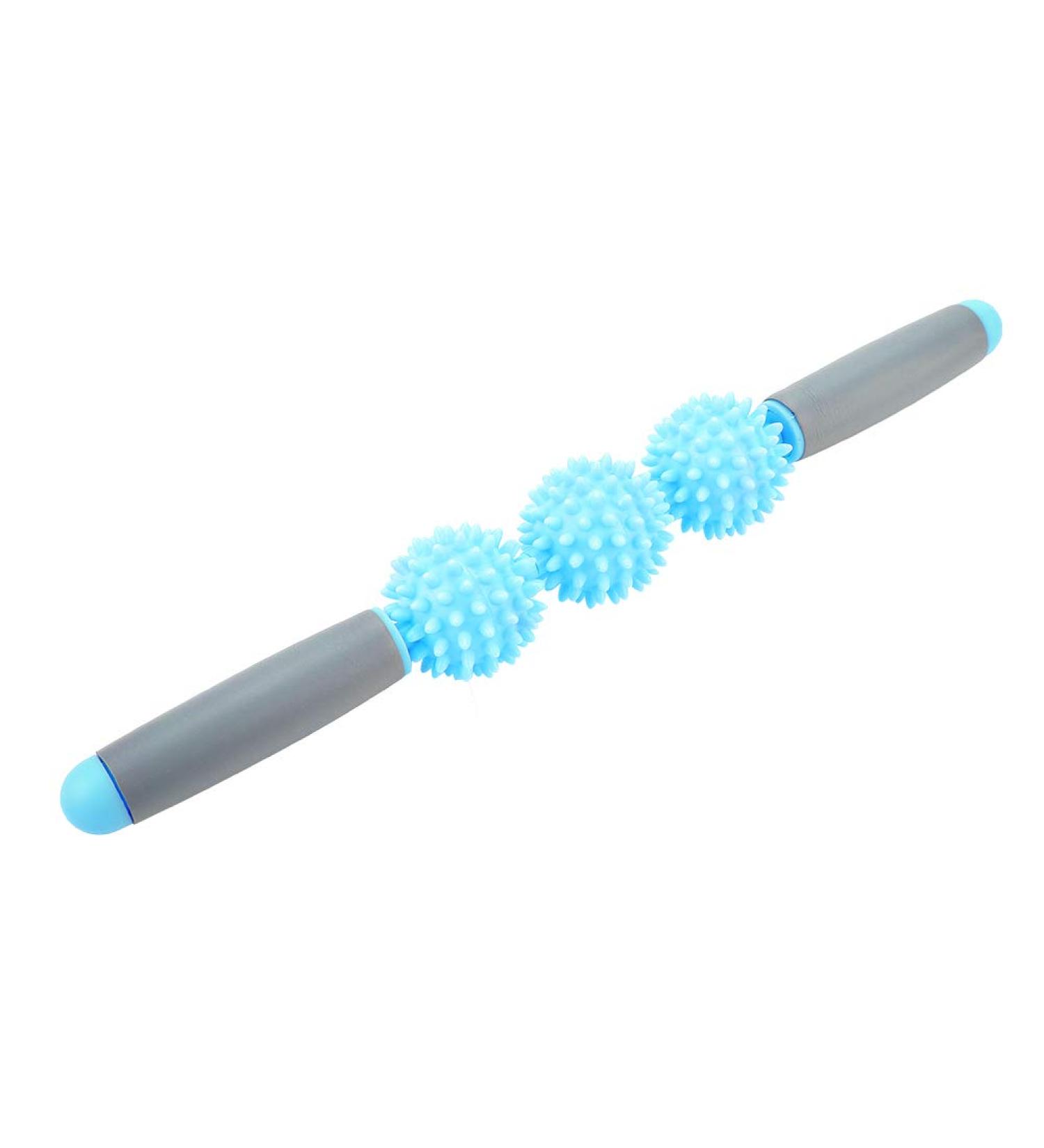 Ergonomic Fascia Muscle Roller & Spiky Balls - Deep Tissue Massage & Cellulite Relief (Blue) | International Shipping Available - Buy Online on GoSupps.com
