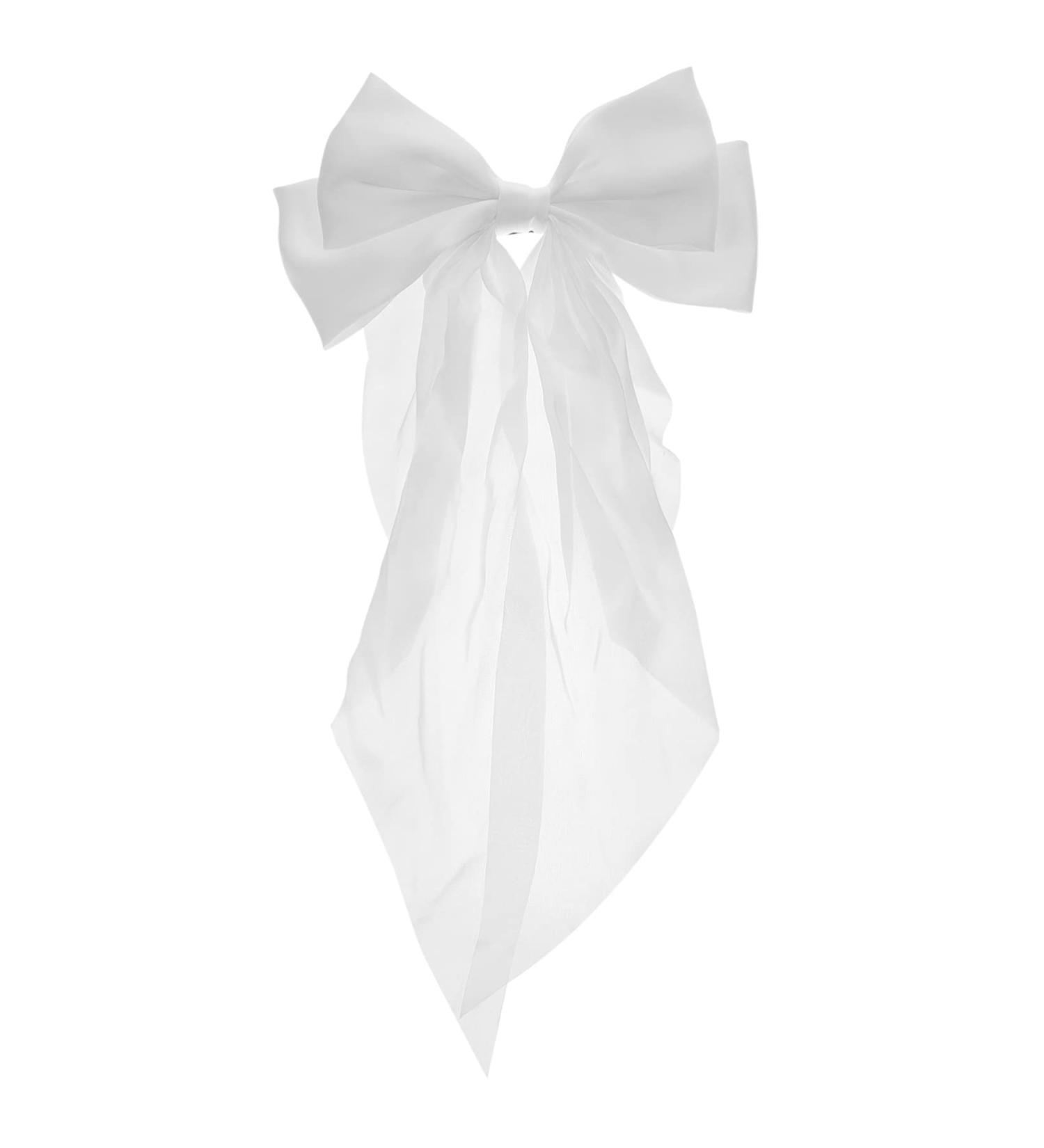 MAGICLULU Bow Spring Clip Hair Accessories for Bride 90s Hair Bow Barrettes Bow Barrettes Girl Hair Clips Ribbon Hair Clip Hair Pin Tiara Women Hair Decoration Fabric White Bow Tie - Buy Online on GoSupps.com