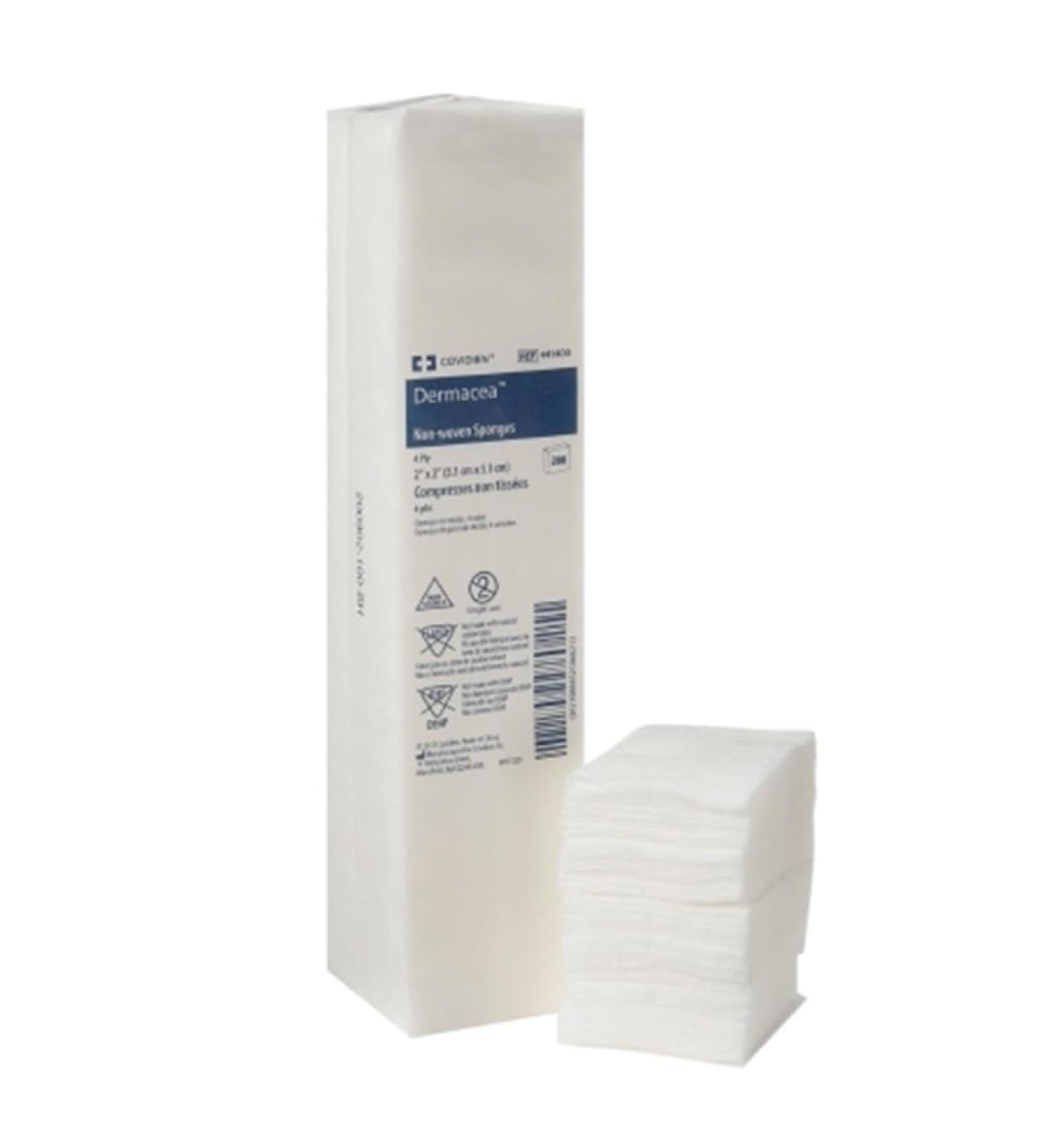 Covidien 441400 Dermacea Non-Woven Sponges Non-Sterile 4-Ply 2" x 2" Size (Pack of 800)
