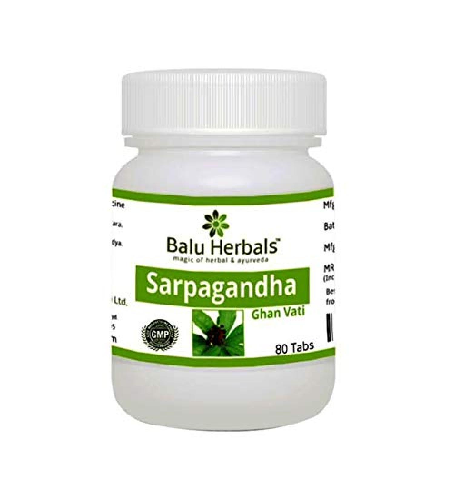Balu Herbals Sarpagandha Ghan Vati X 2 Pcs