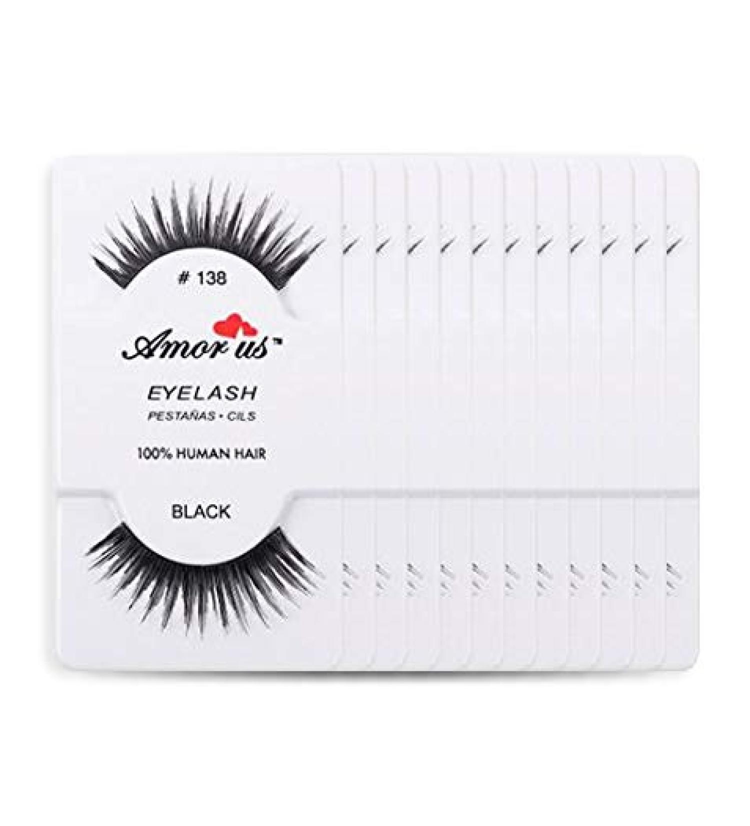 Buy Amorus 12 Pairs False Eyelashes #138 - 100% Natural Hair Handmade Comfortable & Reusable | International Shipping - Buy Online on GoSupps.com