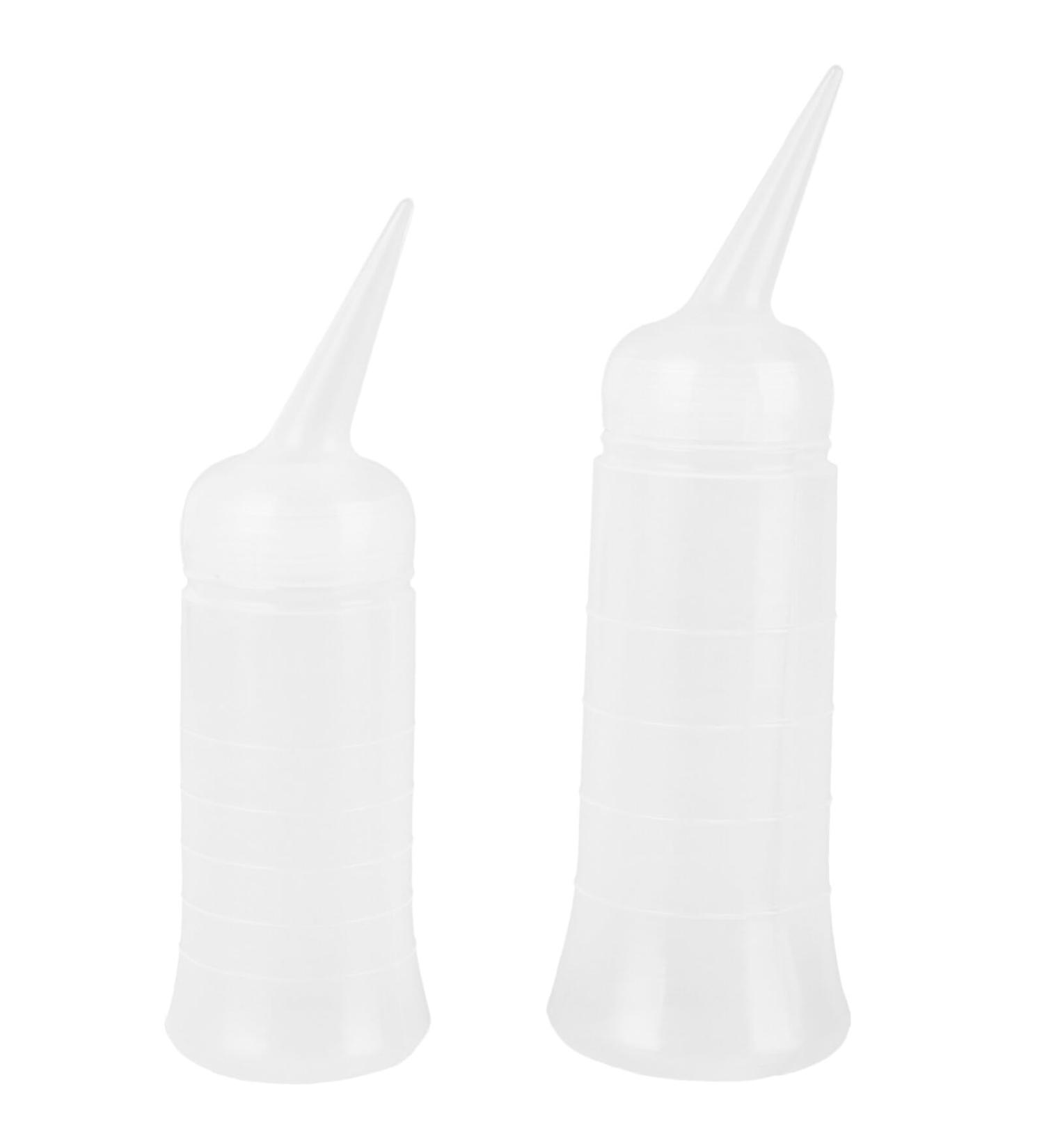 Minkissy Hair Dye Tools 2pcs Plastic Applicator Bottles with Angle Tip Empty Scale Applicator Bottles Squeeze for Hair Salon Coloring Dyeing Size S L Vessel Tools - Buy Online on GoSupps.com