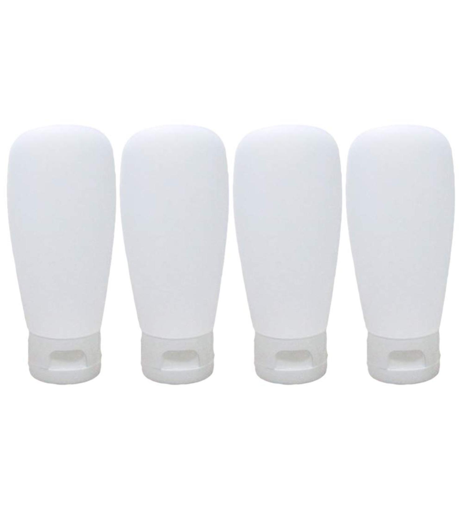 Lurrose 4PCs 60ml Travel Bottles - Refillable Silicone Containers for Shampoo Conditioner Lotion & Body Wash - Safe and Convenient Travel Accessories - Buy Online on GoSupps.com