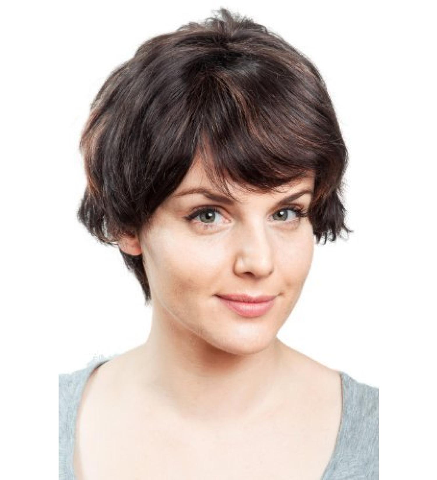 Short Human Hair Wig with Side Parting | Dark Brown with Red Highlights - DW411HH-2H130 | Shop Now! - Buy Online on GoSupps.com