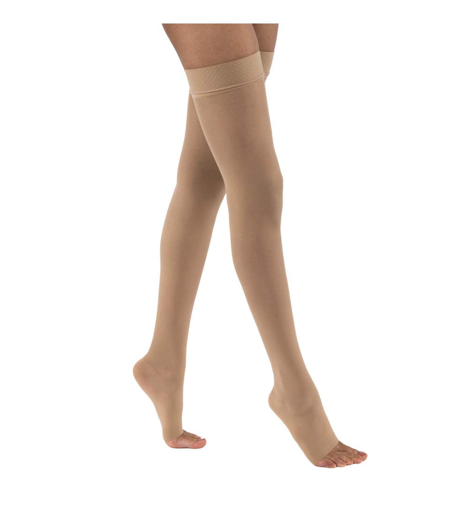 JOBST UltraSheer Thigh High Compression Stockings - 30-40 mmHg Open Toe Silicone Dot Top Band Medium Natural - Best for Healthy Legs International Shipping - Buy Online on GoSupps.com