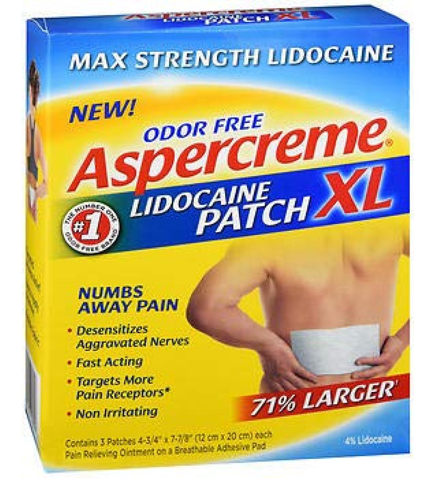 Aspercreme Lidocaine Patches XL - 3 Each Pack of 5