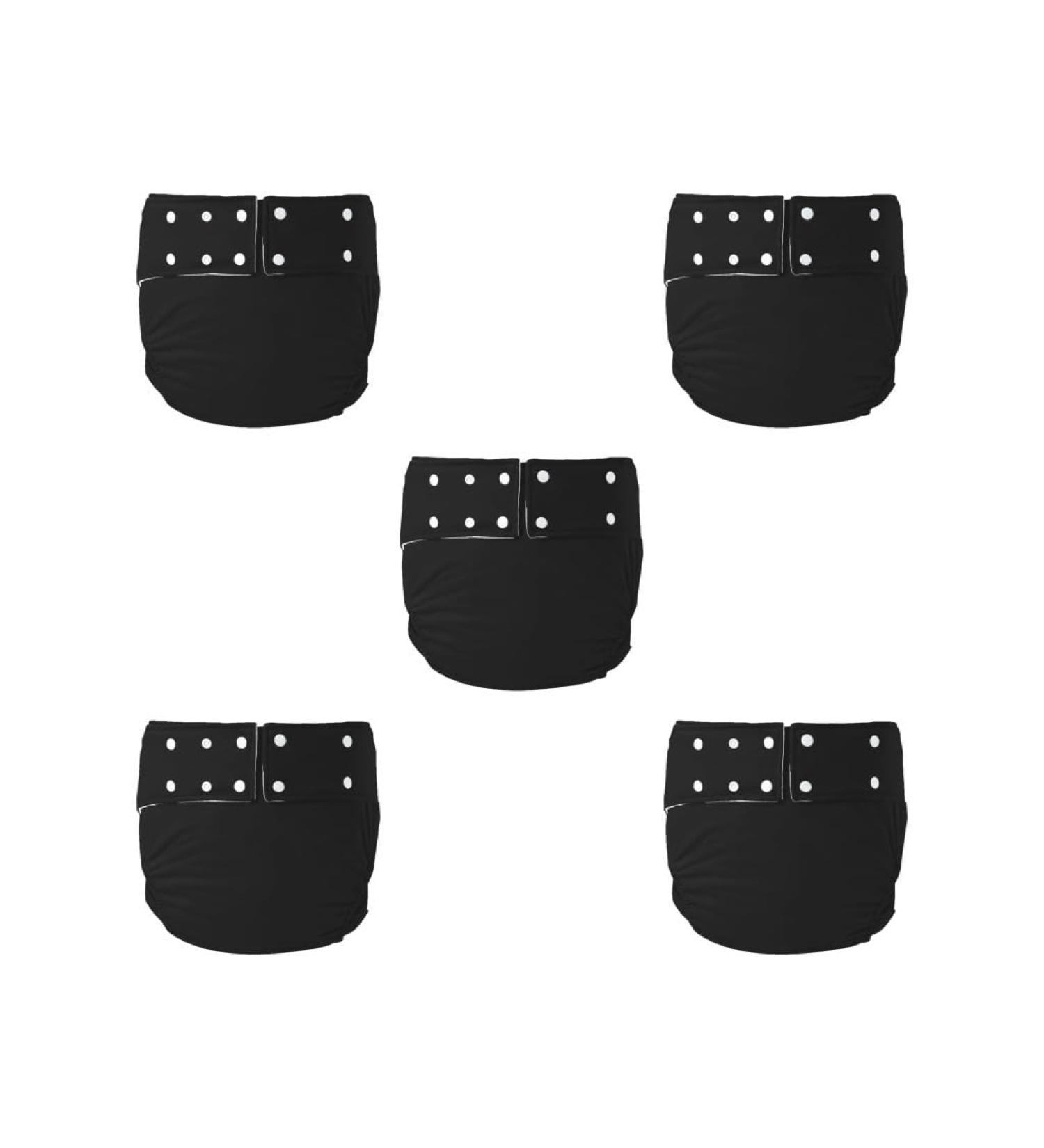 Shop 5 Set Adult Cloth Diapers - Reusable Incontinence Solutions Black (72-92 cm) | Eco-Friendly & Comfortable - Buy Online on GoSupps.com