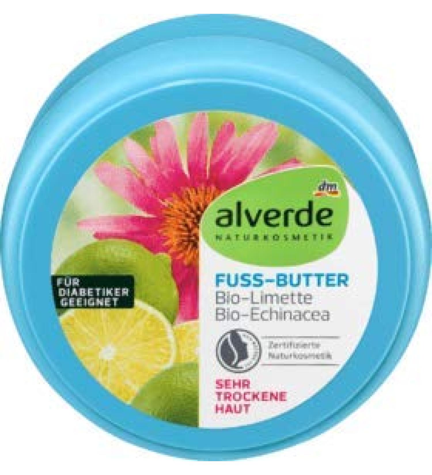 alverde Natural Cosmetic Foot Butter - Lime Echinacea - 200 ml - Buy Online on GoSupps.com