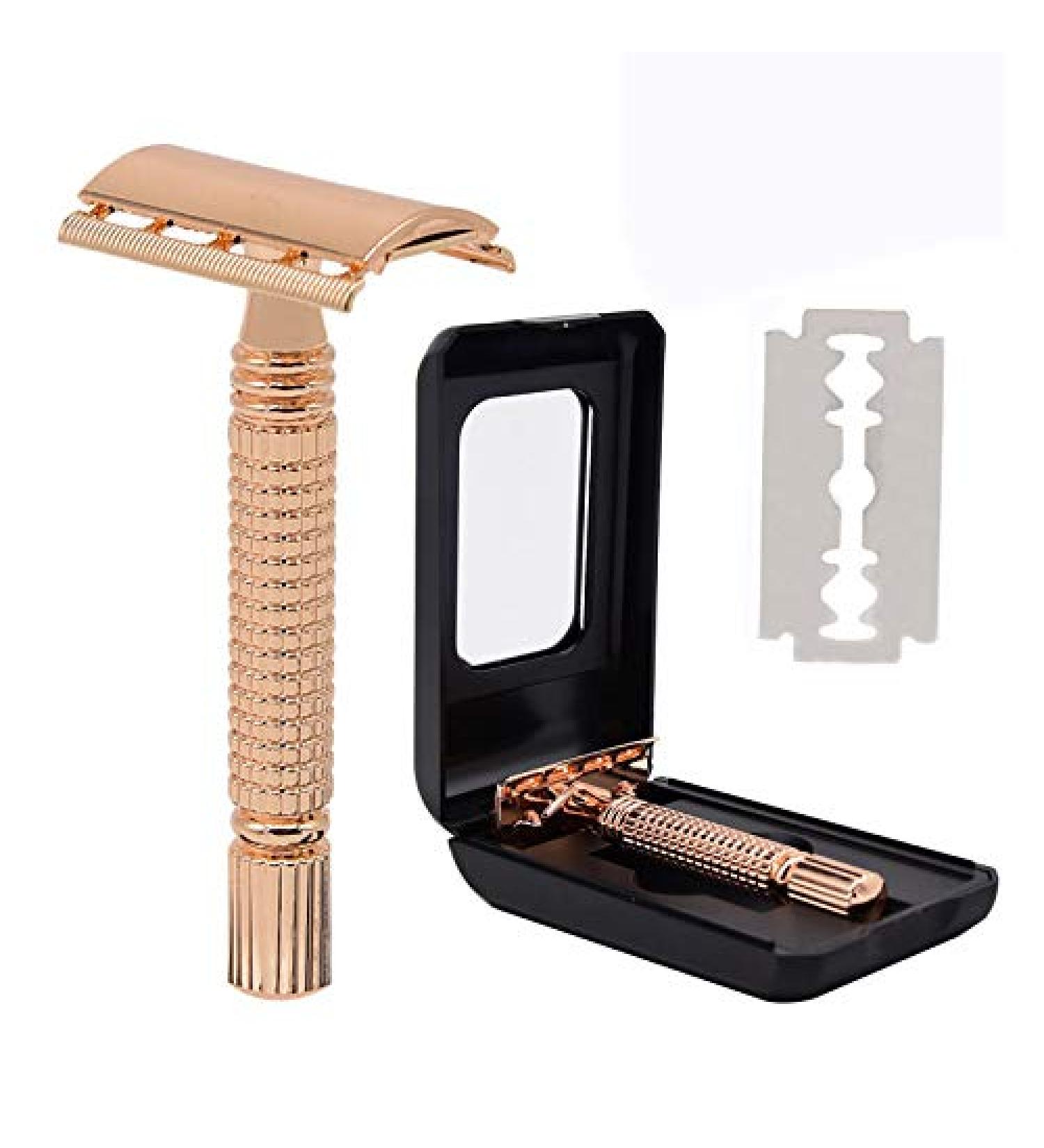 Long Handle Double Edge Safety Razor + 10 Blades - Perfect for Smooth Shaving | Buy Internationally - Buy Online on GoSupps.com