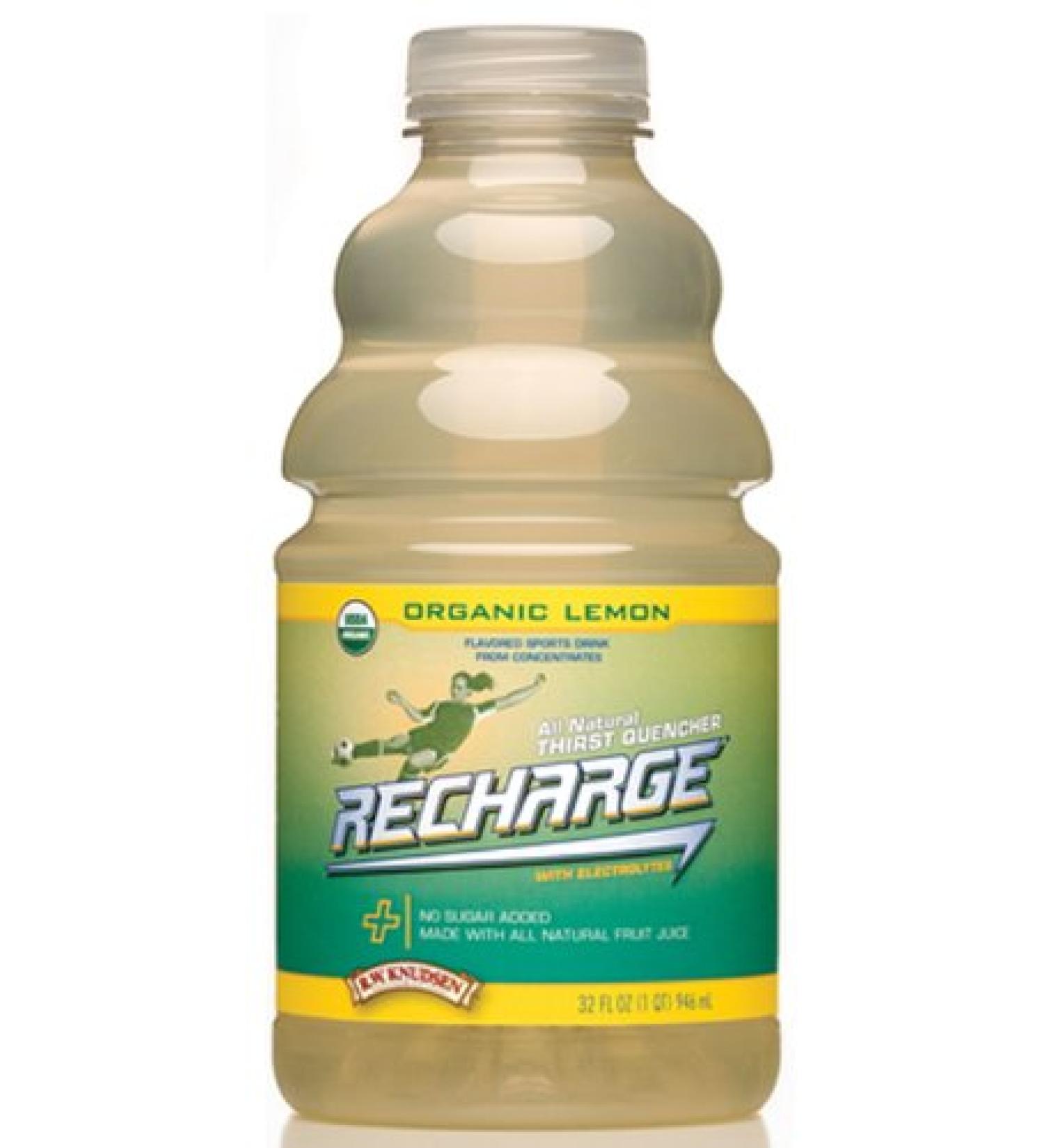 R.W. Knudsen Organic Recharge Lemon, 32-Ounce Packages (Pack of 12)