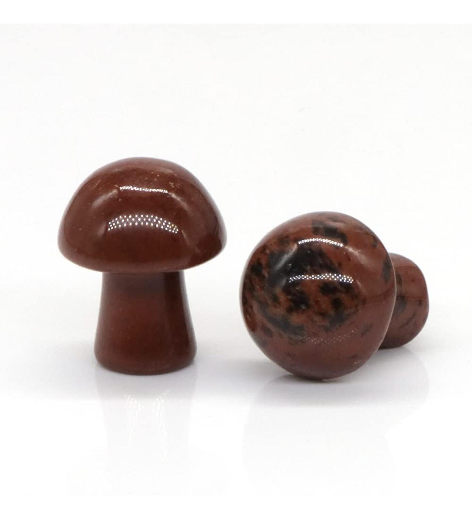 Natural Crystal Rough 0.7" Mini Mushroom Stone Carved Natural Quartz Crystal Statue Decor Gift - Buy Online on GoSupps.com