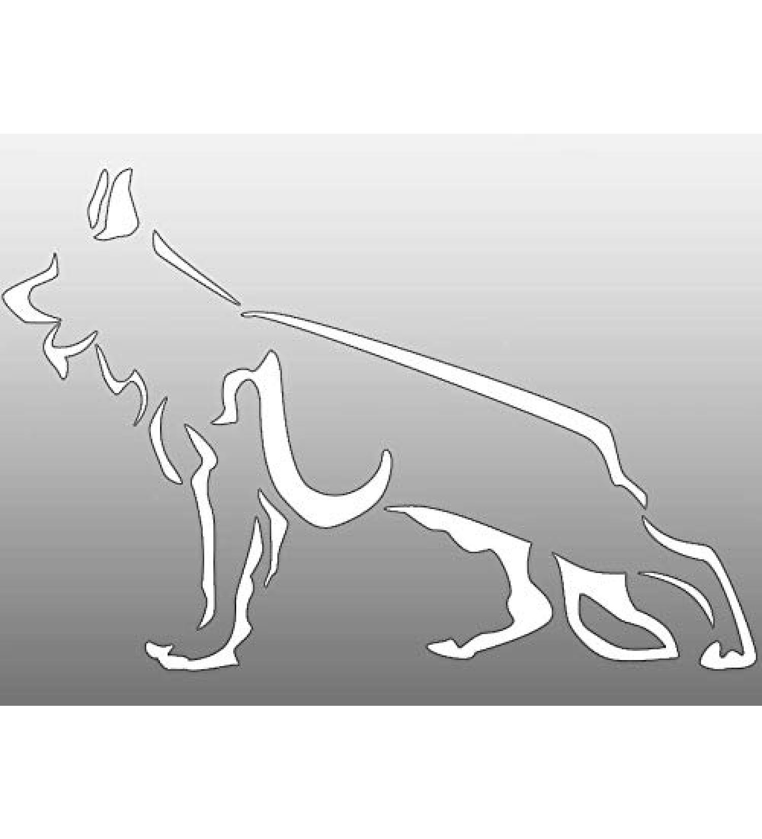 Fancy German Shepherd White Vinyl Sticker - Large Window Decal (7 x 10 inch) - Buy Online on GoSupps.com