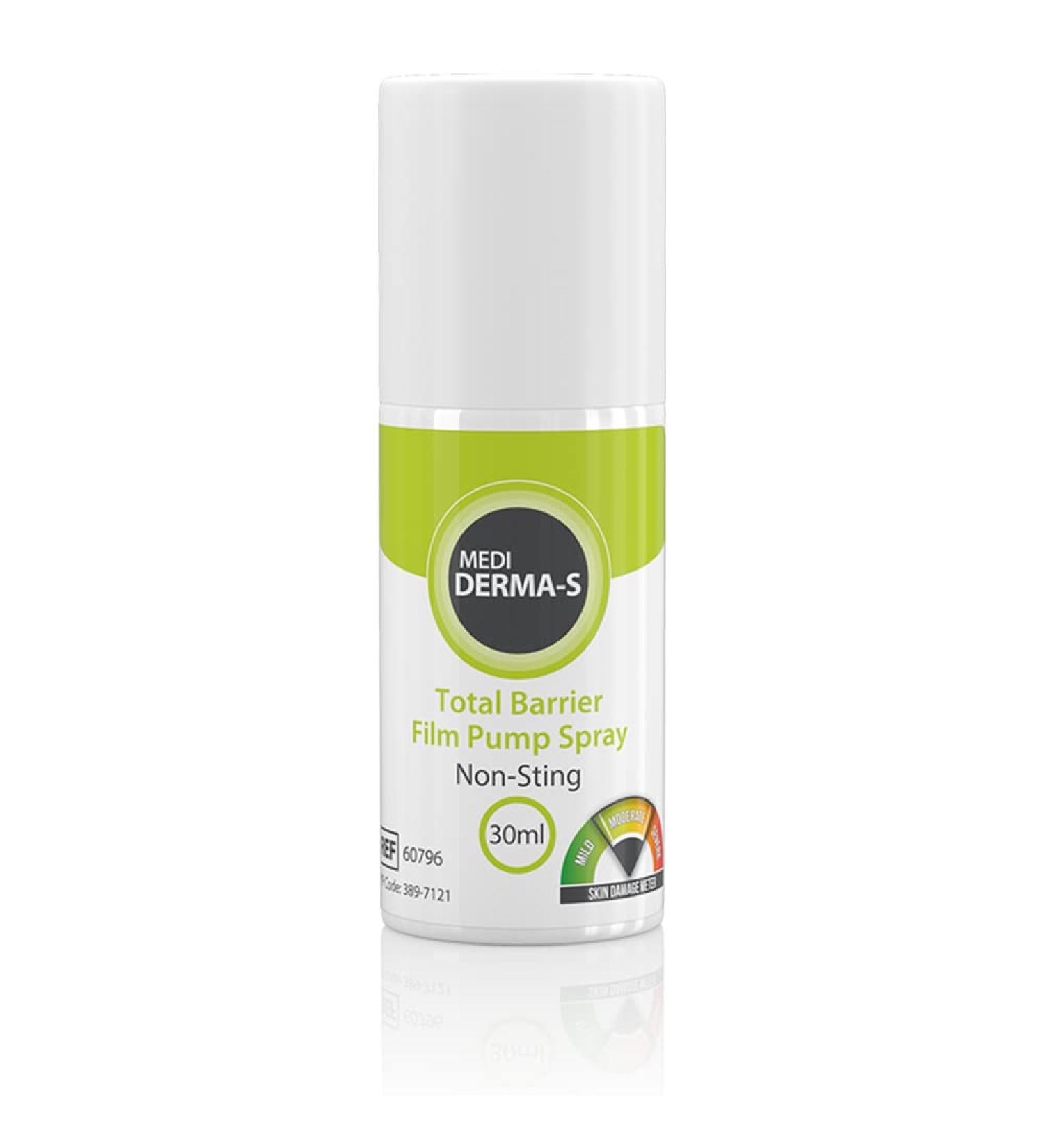 Medi Derma-S Total Barrier Film Pump Spray 30ml - Non-Sting, Long-Lasting Protection for Mild to Moderate Skin Damage - Buy Online on GoSupps.com