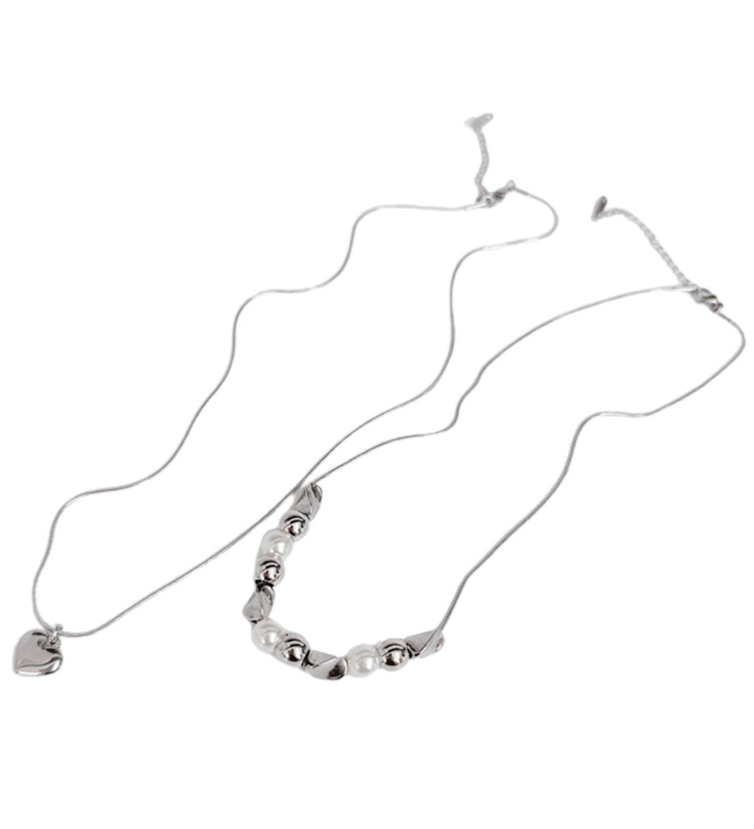 Oralgo's Lucky Pearl Necklace | Multi-Layered Heart Pearls Choker | Titanium Steel Party & Wedding Gift - Buy Online on GoSupps.com