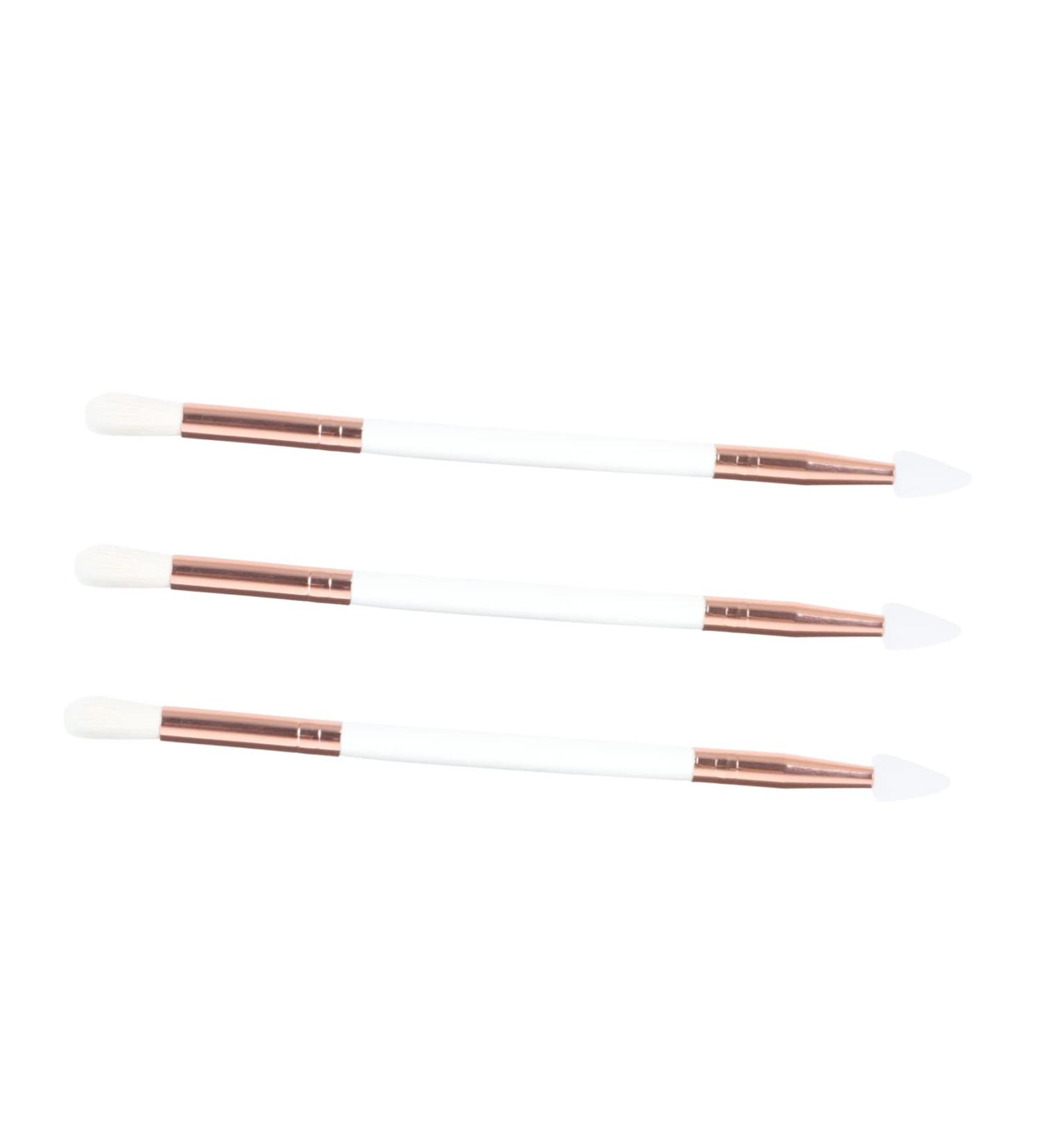 Housoutil 3pcs Eye Shadow Brush Cosmetology Kit Dual- Headed Eyeshadow Brush Silicone Head Eyeshadow Brush Mix - Buy Online on GoSupps.com
