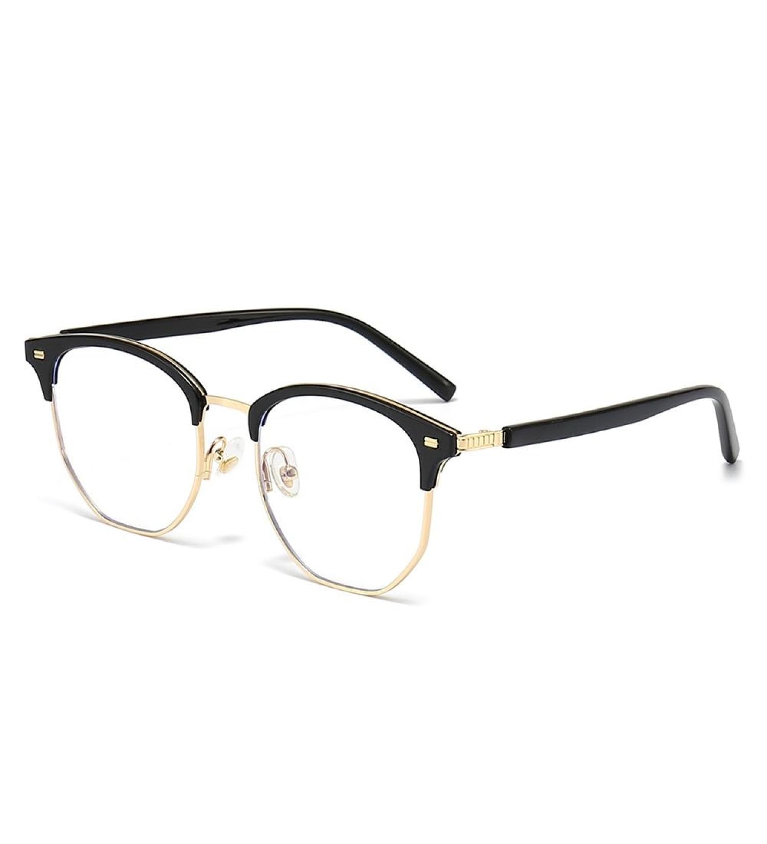 Clear Vision Blue Light Blocking Reading Glasses - Round Computer Readers with Flat Light Mirror +250 Black-Gold - International Shipping - Buy Online on GoSupps.com